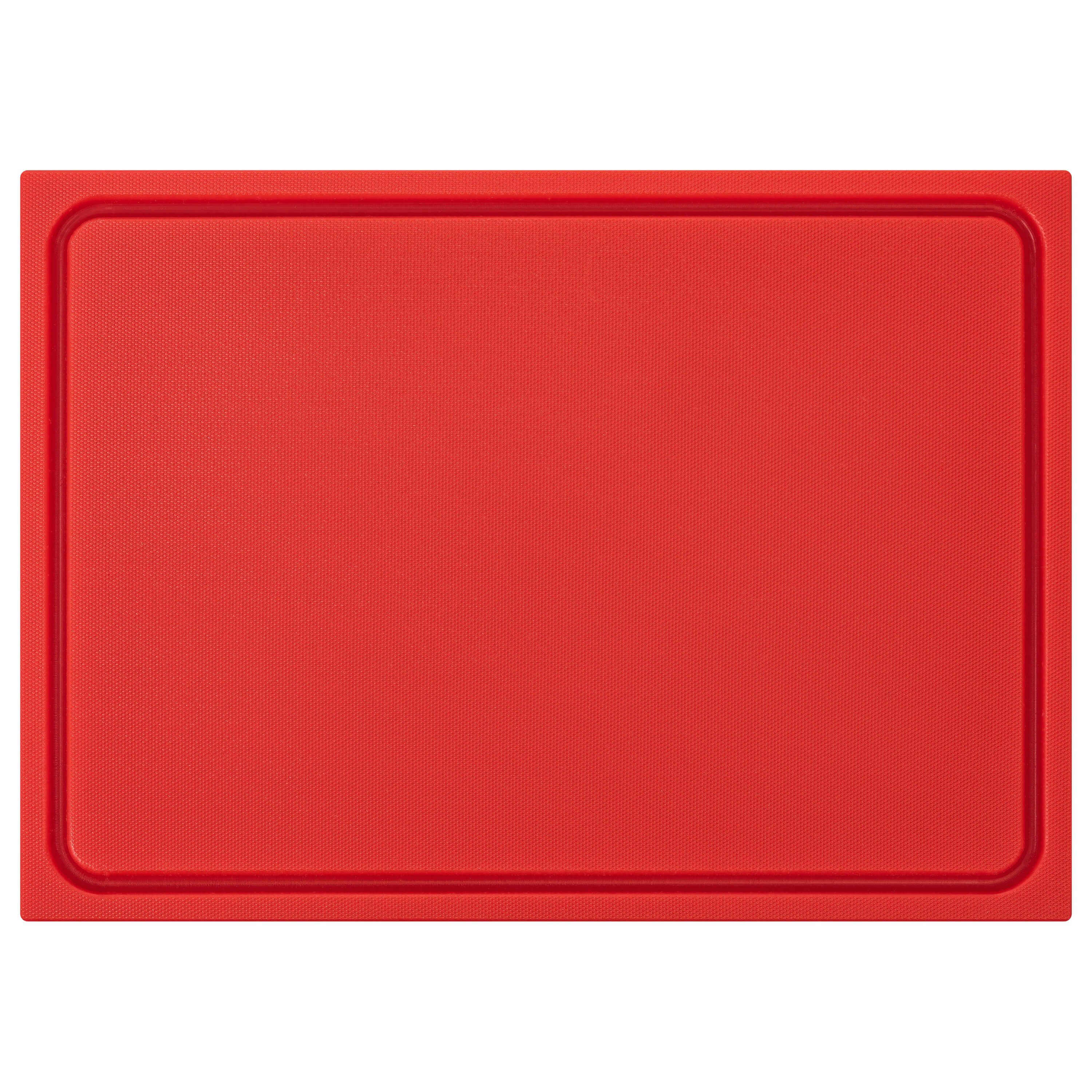 MUVELL Schneidebrett Kunststoff, Rot, 35x25x2 cm, mit Saftrille, EXTRA dick, Kunststoff, (Stück, 1-St., Schneidebrett), messerschonend,Saftrille,Extra Dick