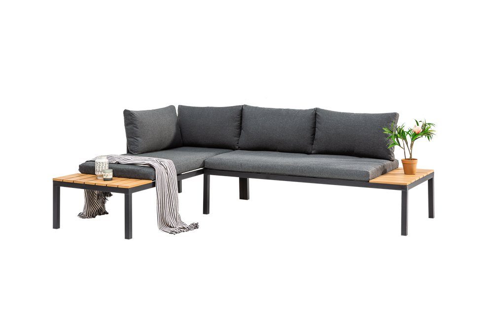 riess-ambiente Gartenlounge-Set ORLANDO LOUNGE 240cm anthrazit/grau - Aluminium, wetterfest, modular, (Set, 1-tlg., 2x Sitzelement), flexibles Lounge-Set mit bequemen Kissen – ideal für Outdoor-Bereiche