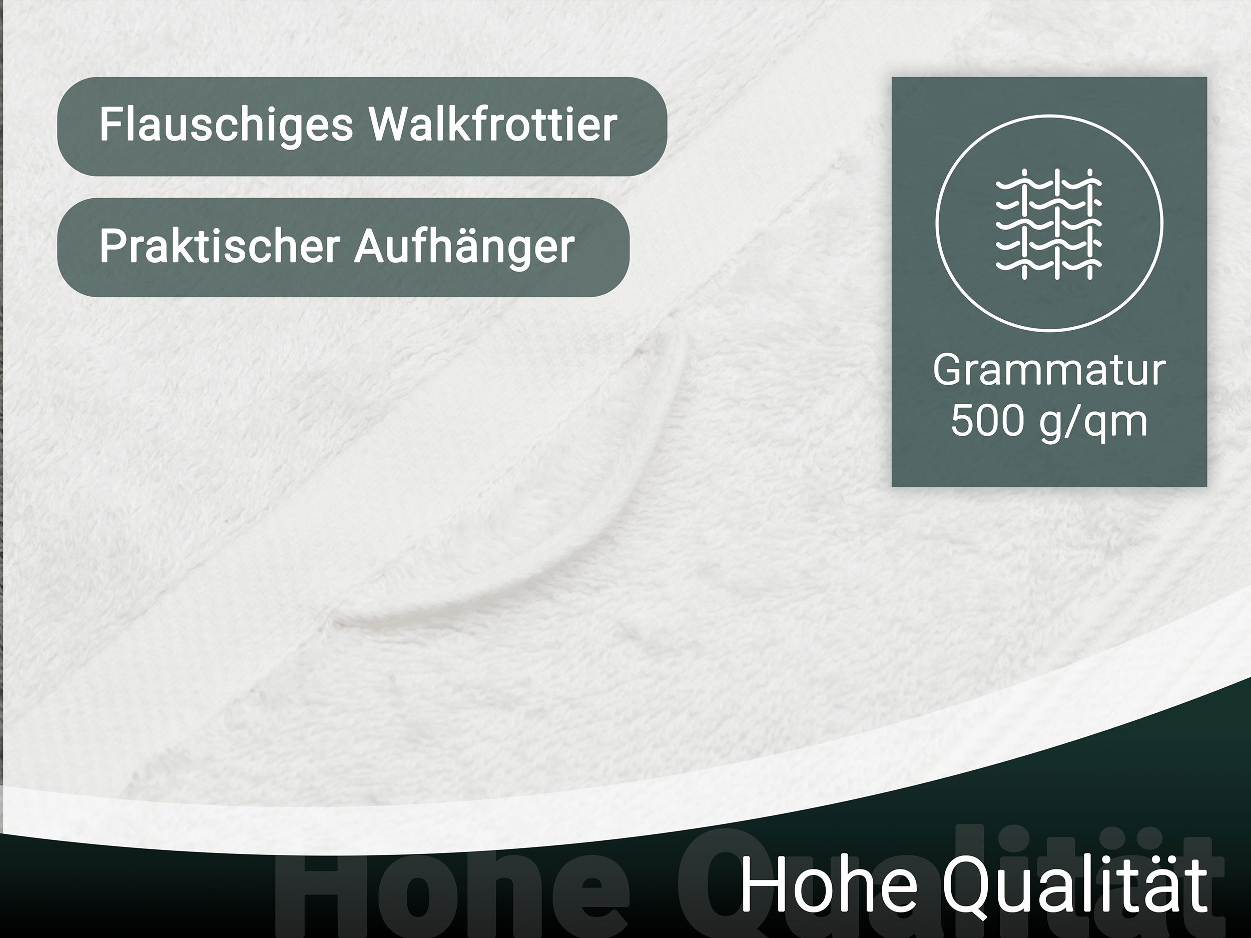 ZOLLNER Duschtücher, Walkfrottier (3-St), 70 x 140 cm, 100% Baumwolle, vom Hotelwäschespezialisten