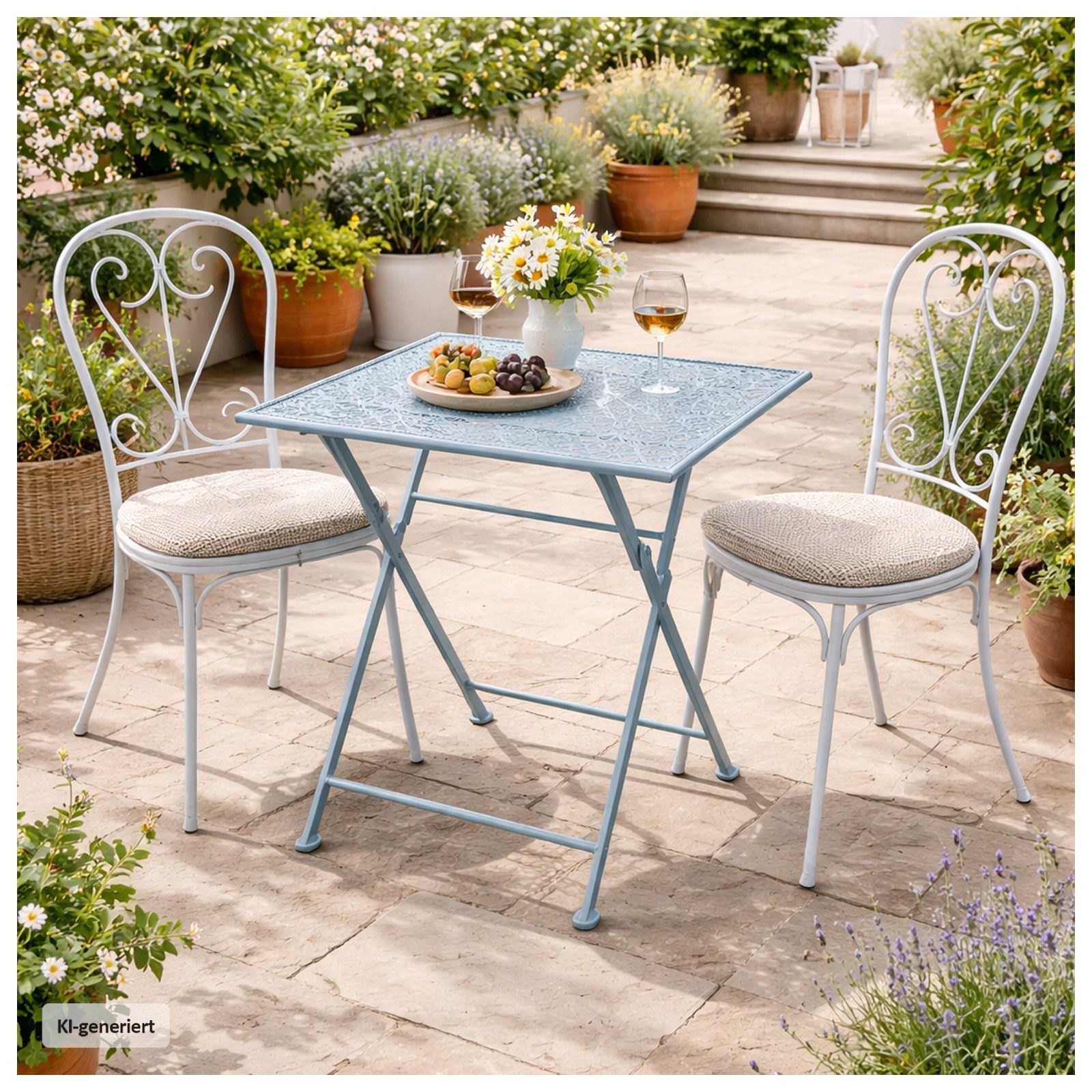 HTI-Living Gartentisch Gartentisch Solea Blau (1 Stück, 1-St., 1 Gartentisch), Klapptisch – Bild 2 von 3
