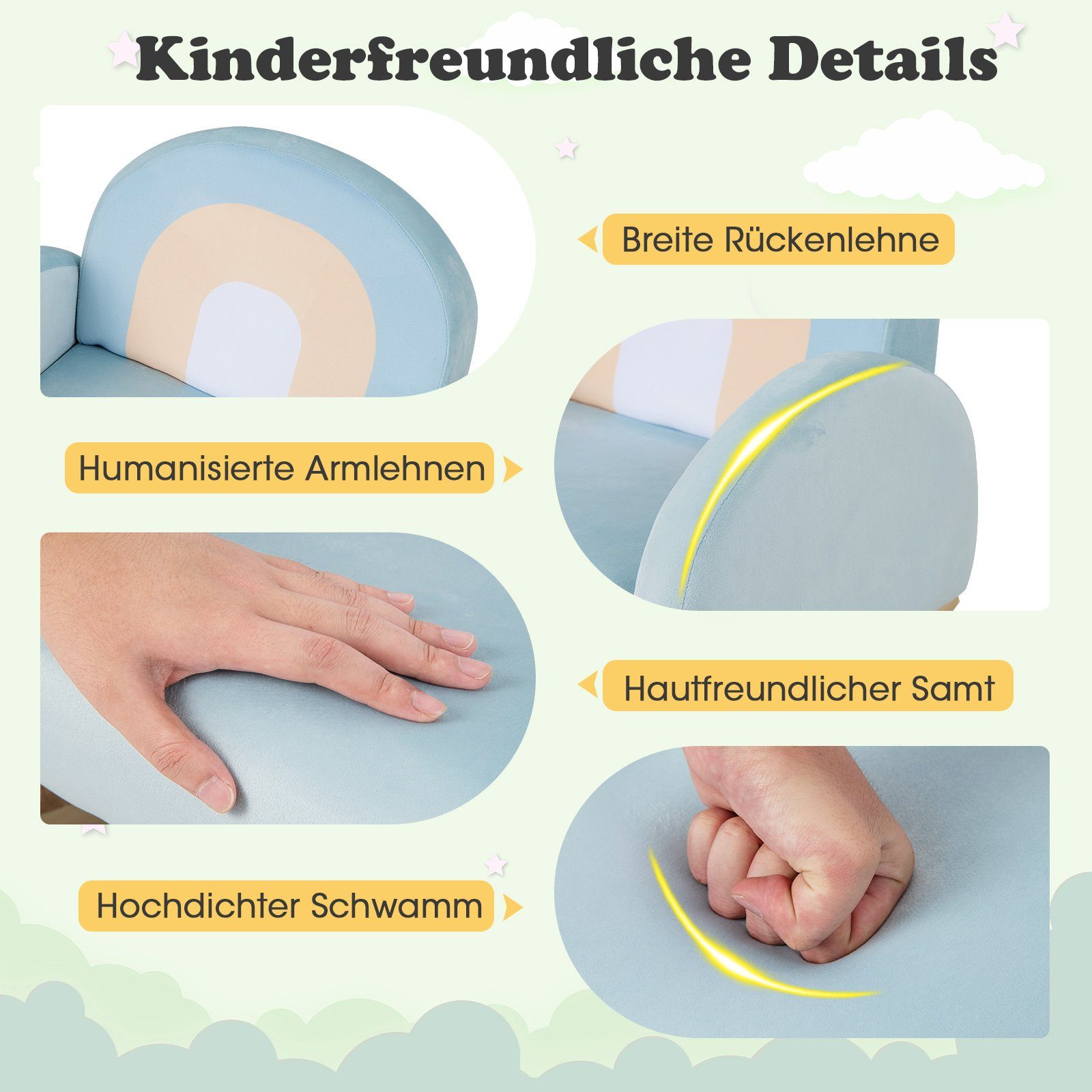 COSTWAY Kindersessel Schaukelstuhl, bis 50 kg