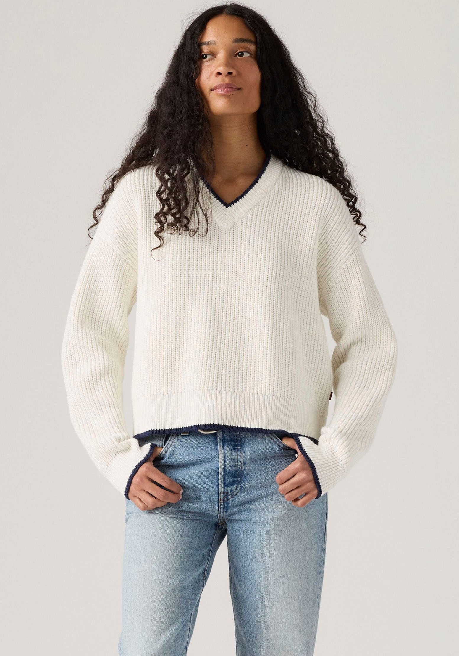 Levi's® Strickpullover REESE VNECK SWEAT mit V-Ausschnitt