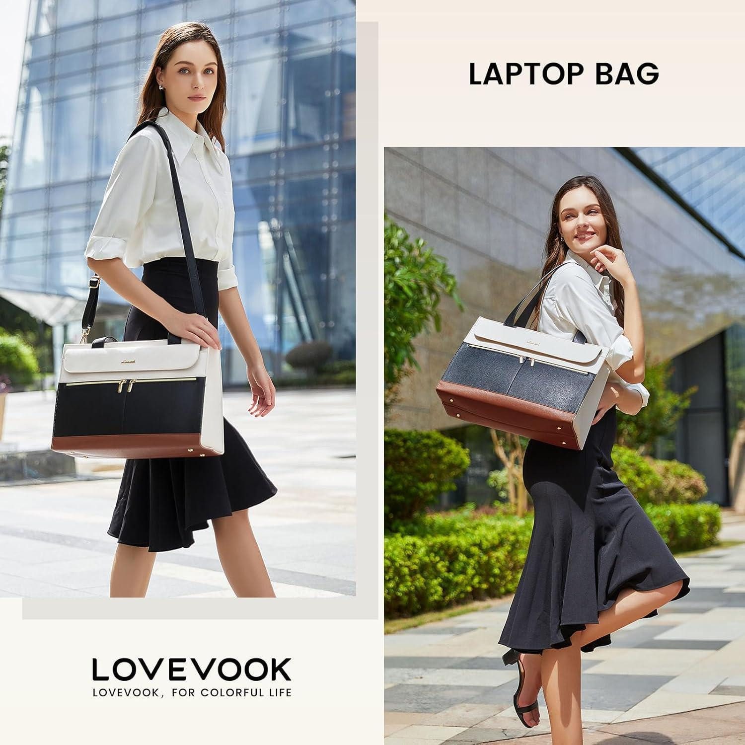 LuxusKollektion Laptoptasche Laptoptasche 15,6 Zoll PU Leder Handtasche Damen Arbeitstasche