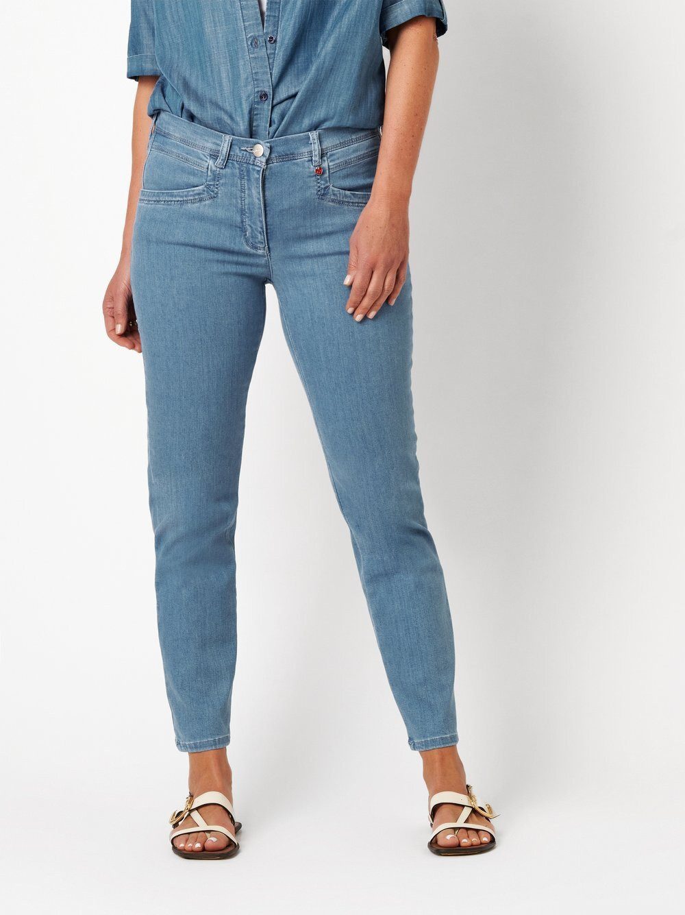 Relaxed by TONI Slim-fit-Jeans Meine beste Freundin 7/8 mit designstarken Tashen