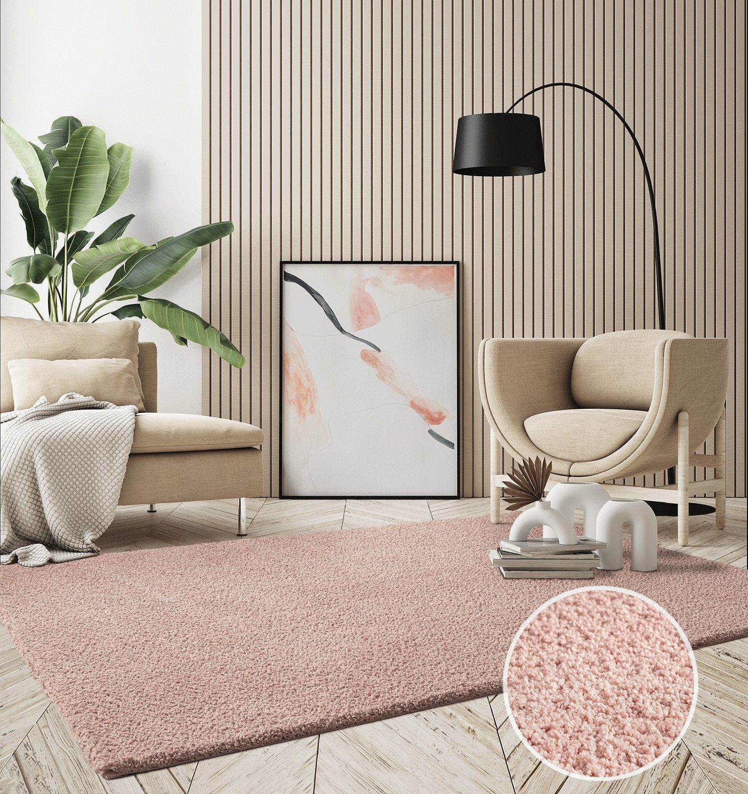 Teppich Velvet eleganter Designer Teppich Wohnzimmer, weich & pflegeleicht,  the carpet, Rechteck