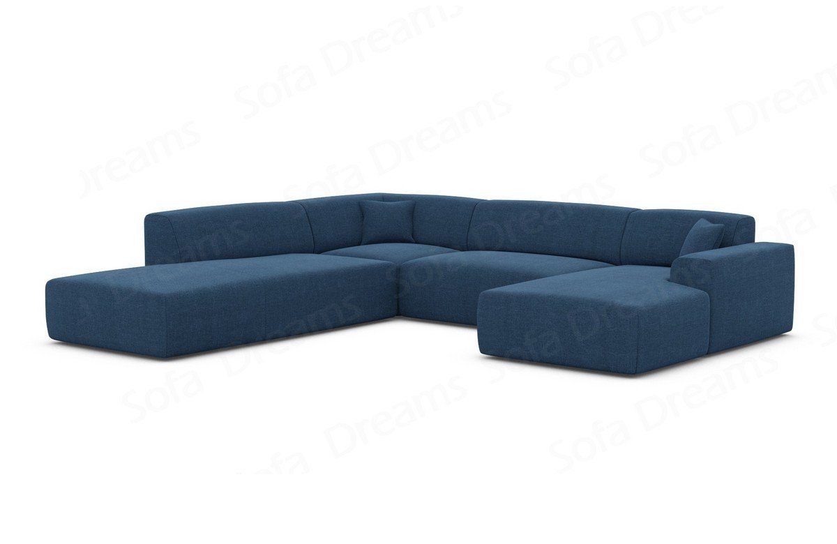 Strukturstoff Loungesofa blau77 Mallorca Sofa Wohnlandschaft Dreams Designer Sofa Modern, Lounge Stoffsofa U-Form U