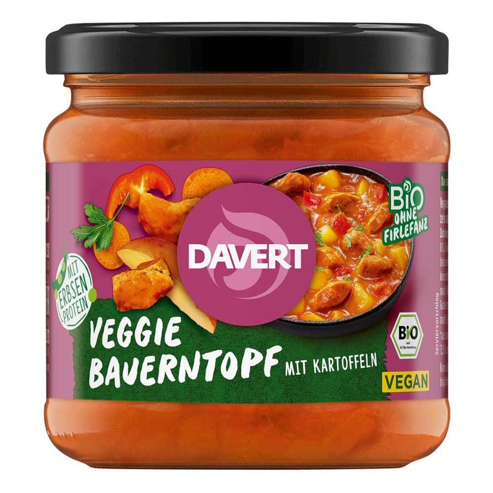 Davert Fertiggericht Veggie - Bauerntopf mit Kartoffeln Glas 340g