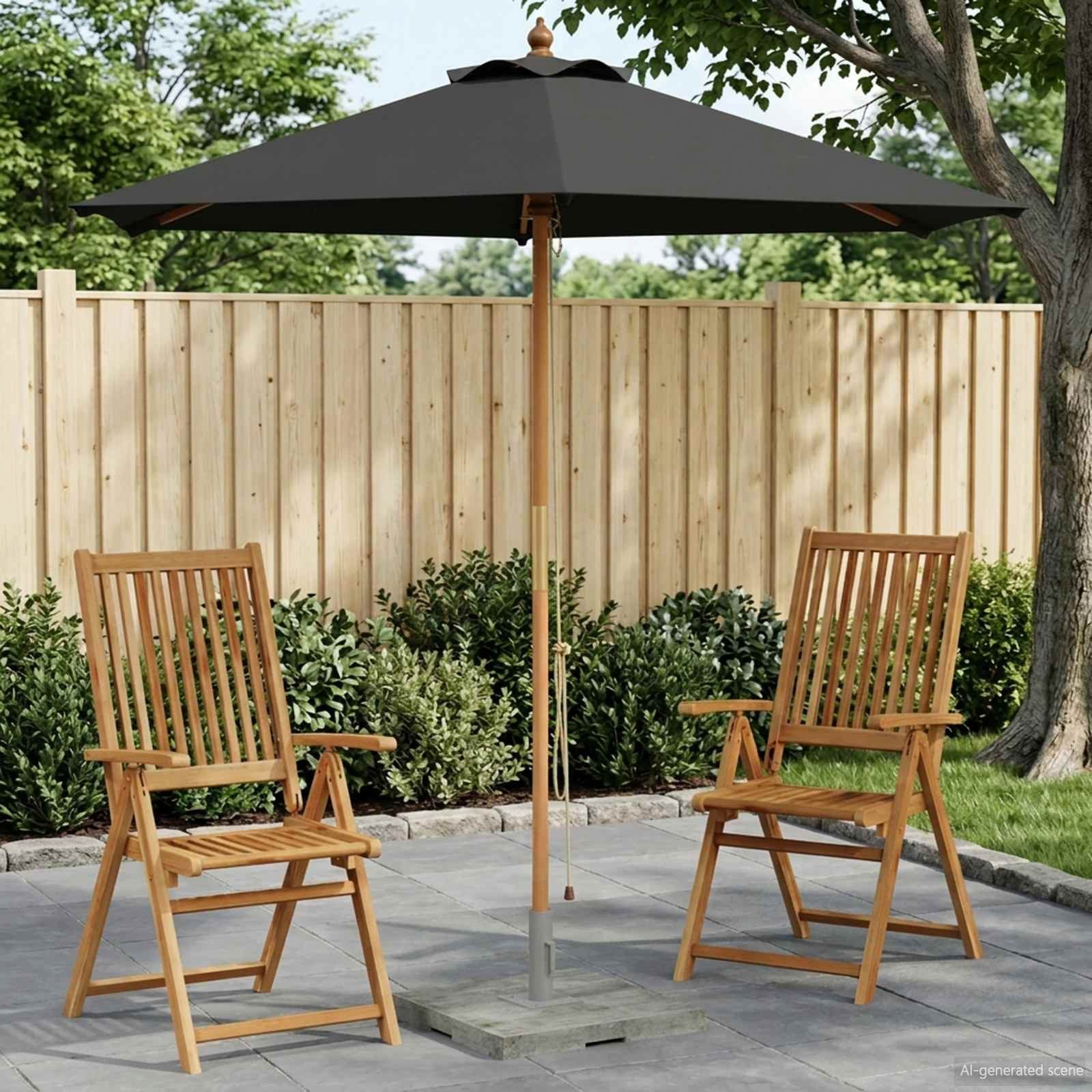 vidaXL Sonnenschirm Gartensonnenschirm Ø 210 x 237 cm Massives Eukalyptus Holz