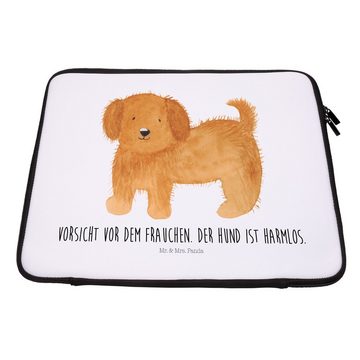 Mr. & Mrs. Panda Laptop-Hülle Hund flauschig - Weiß - Geschenk, Hundeliebe, Laptop, Hundemama, Tasc