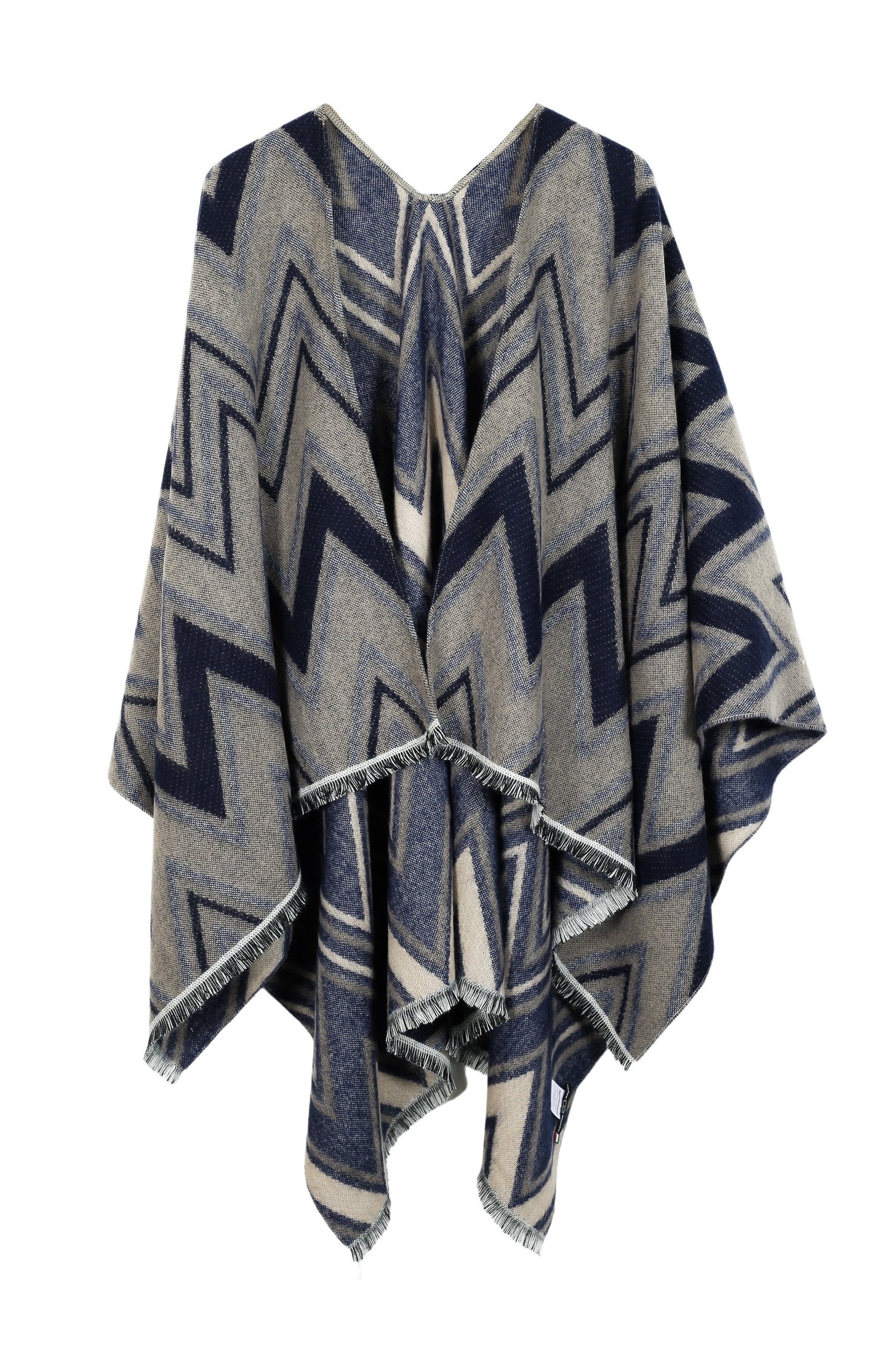 COLLEZIONE ALESSANDRO XXL-Schal Marcia, (1-St), Poncho im Zick-Zack Design