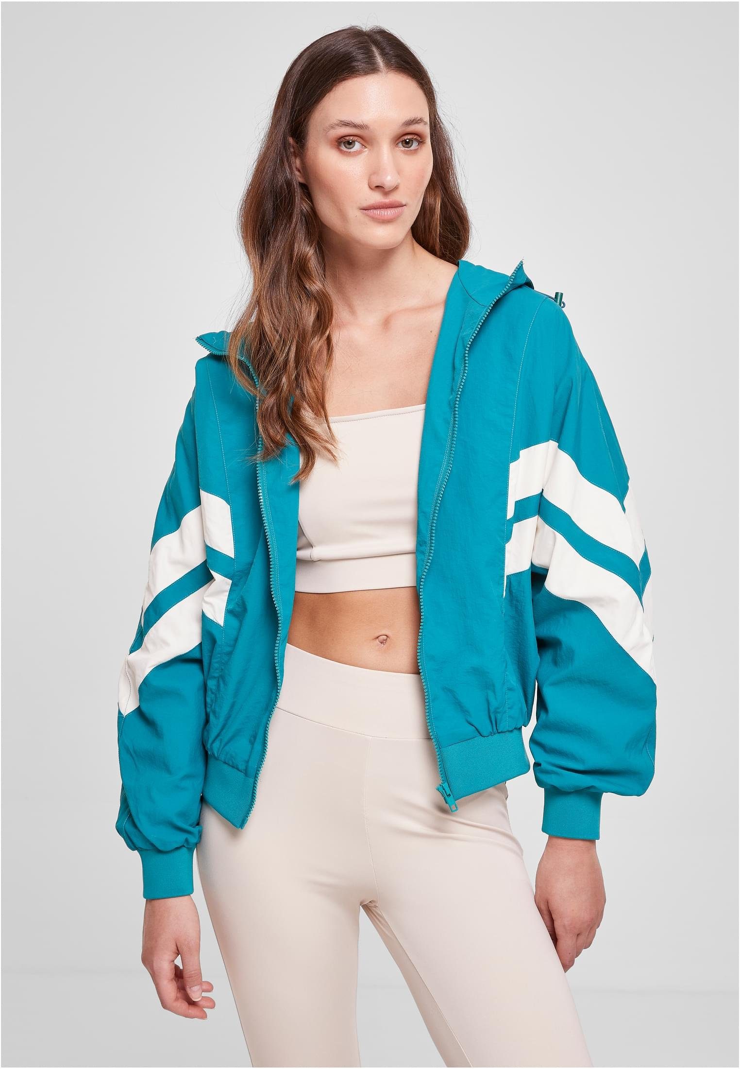 Outdoorjacke Ladies Damen watergreen/whitesand CLASSICS Crinkle Jacket URBAN (1-St) Batwing