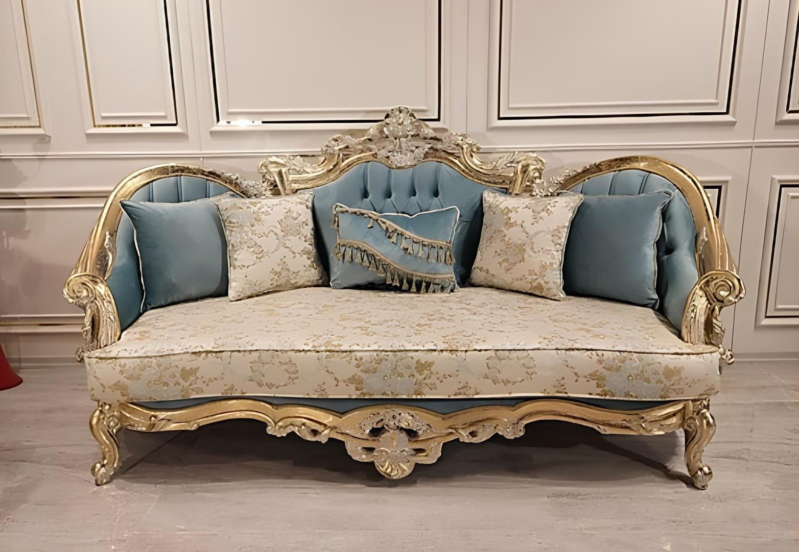 Xlmoebel 3-Sitzer Klassische Barock Couch für stilvolle französische Einrichtung, 1 Teile, Made in Europa