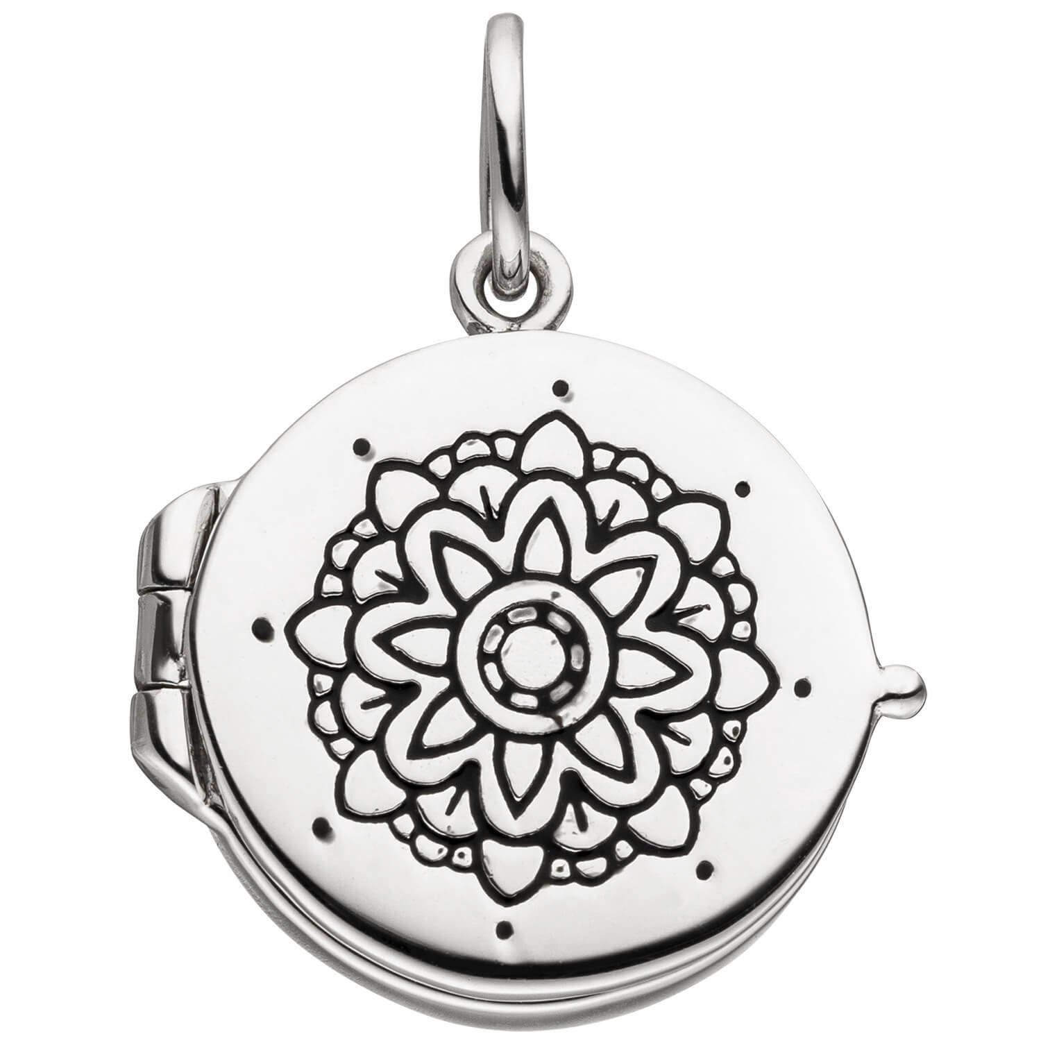 Schmuck Krone Kettenanhänger Medaillon Anhänger Blumen-Muster, Silber zum 925 aus Foto mit 925 Öffnen Silber 1 für rund