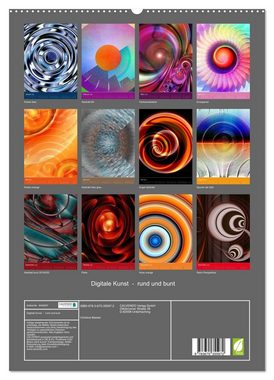 CALVENDO Wandkalender Digitale Kunst - rund und bunt (Premium, hochwertiger DIN A2 Wandkalender 2023, Kunstdruck in Hochglanz)