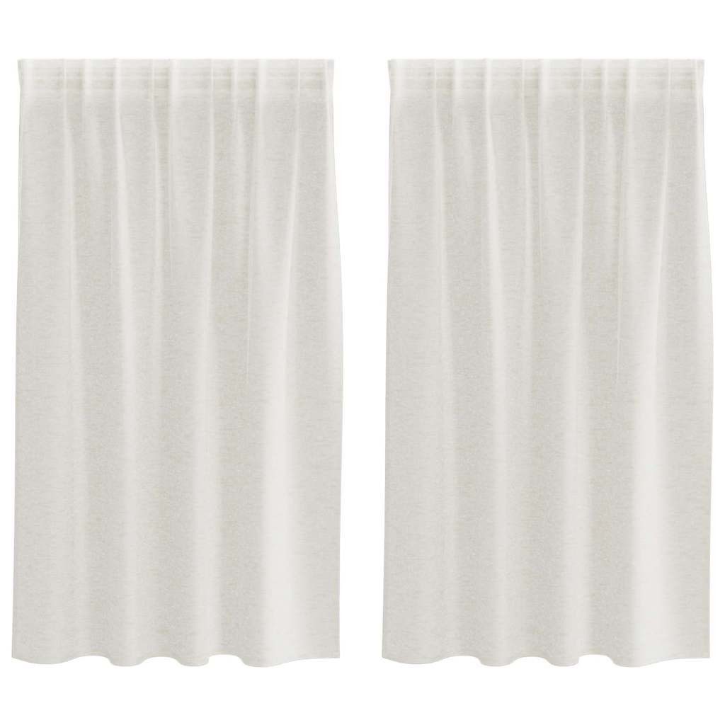 vidaXL Vorhang Voile-Vorhang mit Vorhängen 2 pcs Creme 140 x 140 cm Polyest günstig online kaufen
