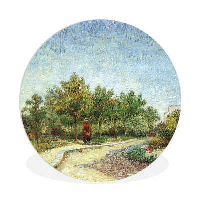 MuchoWow Gemälde Allee im Park Voyer d'Argenson in Asnieres - Gemälde von Vincent van, (1 St), Kreis Wanddekoration Forex, Rundes Wandbild, Wohnzimmer, 30x30 cm