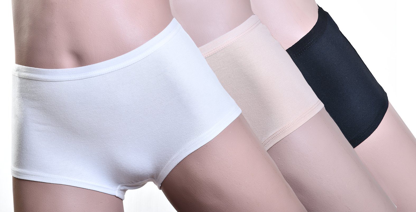 Toker Collection® Hüftpanty Damen Panty, Hipster mit weichem Modal 3er Pack (Packung, 3er-Pack) im 3er Pack Mix (weiß,haut,schwarz)