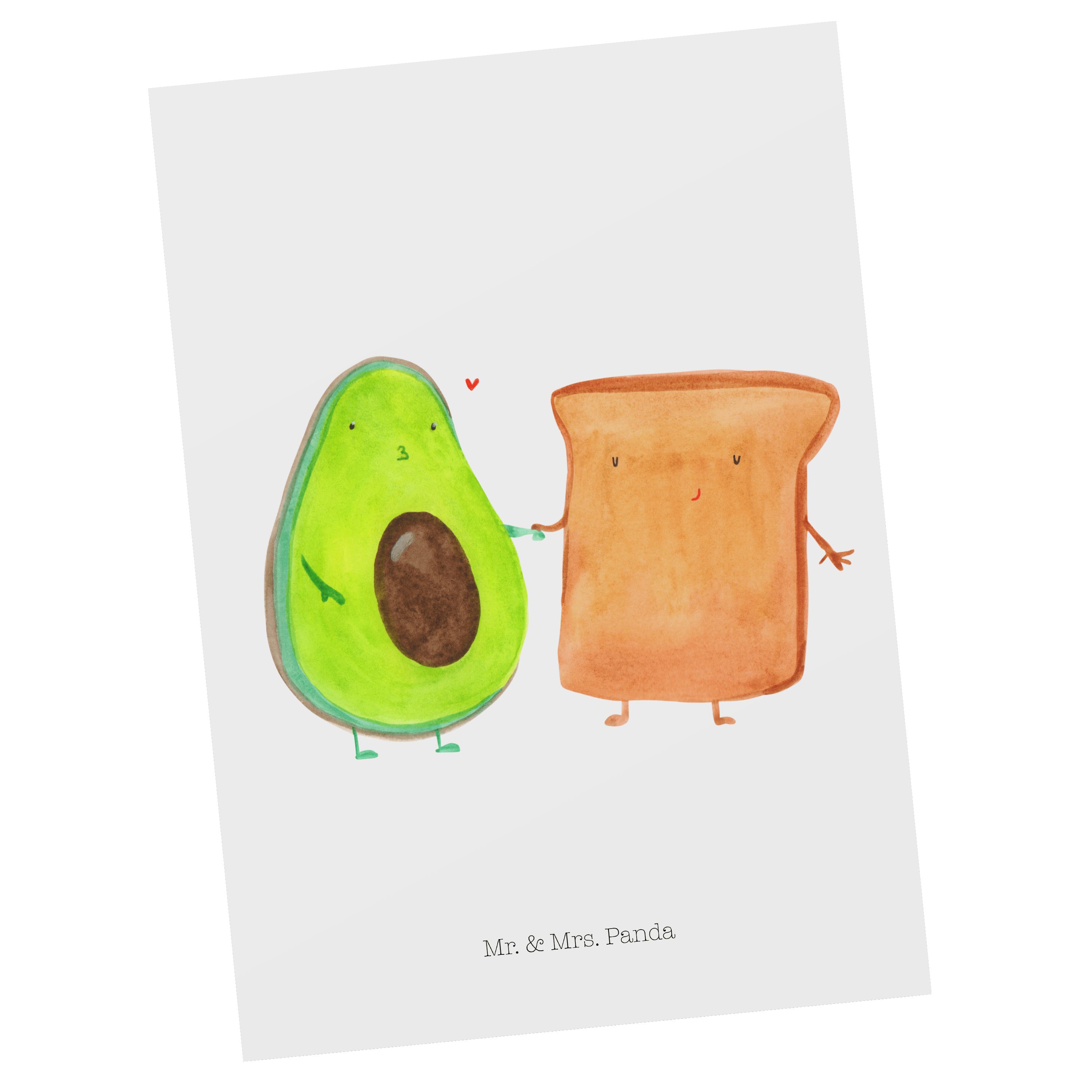 Grußkarte, + Toast & Avocado Mr. Liebespaar, Weiß - Freu Panda Vegan, - Mrs. Postkarte Geschenk,