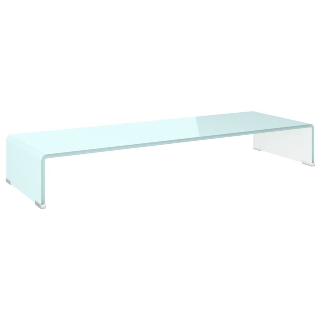 Tv-tisch/bildschirmerhöhung Glas Weiß 90x30x13 Cm günstig online kaufen