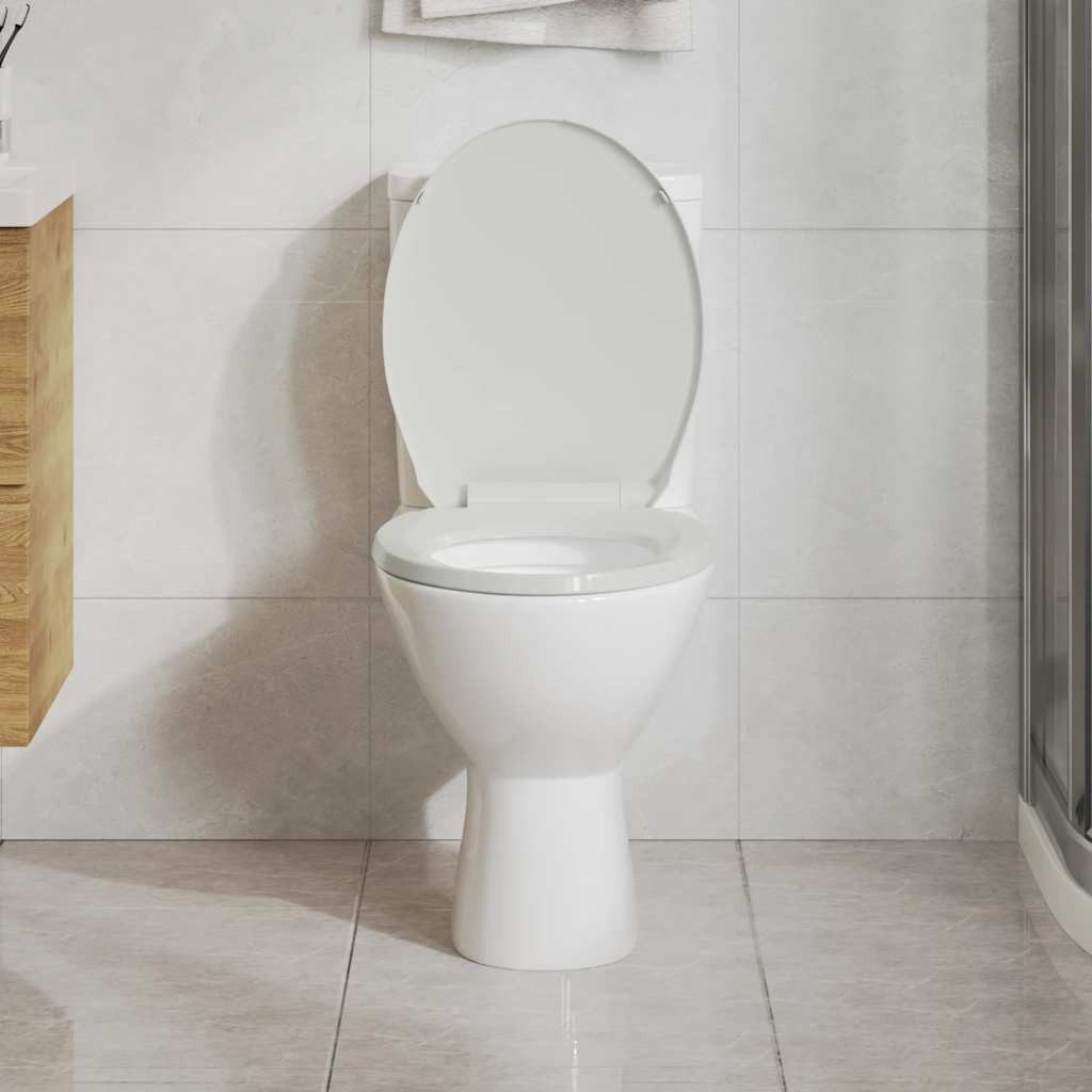 vidaXL WC-Sitz Toilettensitz mit Absenkautomatik Weiß Oval (1-St) günstig online kaufen