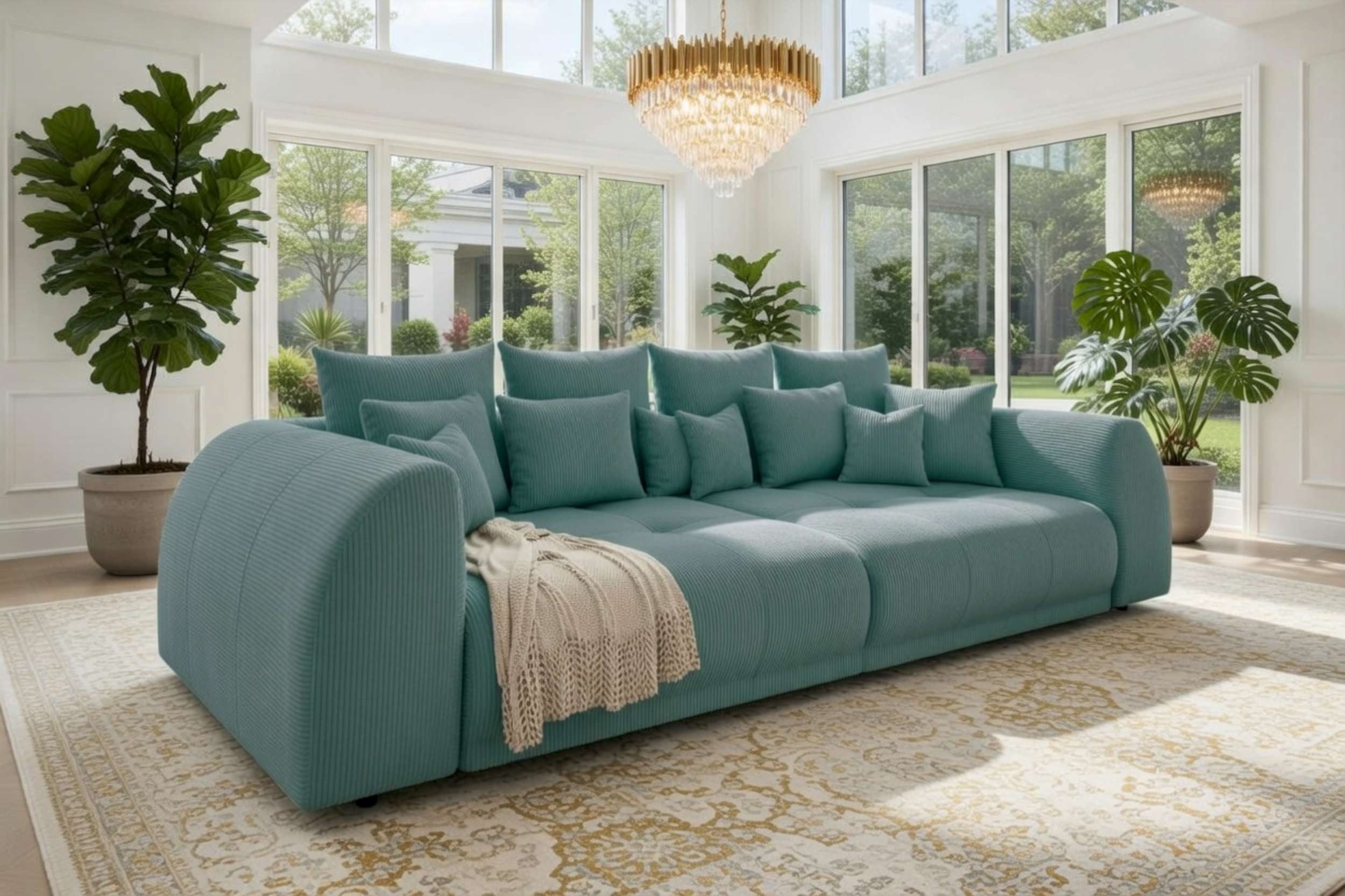Sofa Dreams Big-Sofa Großes Sofa Ragnar in Stoff, Sofa, Big-Sofa, Inkl. Kissenset, rundum mit Cordstoff bezogen, mit Schlaffunktion