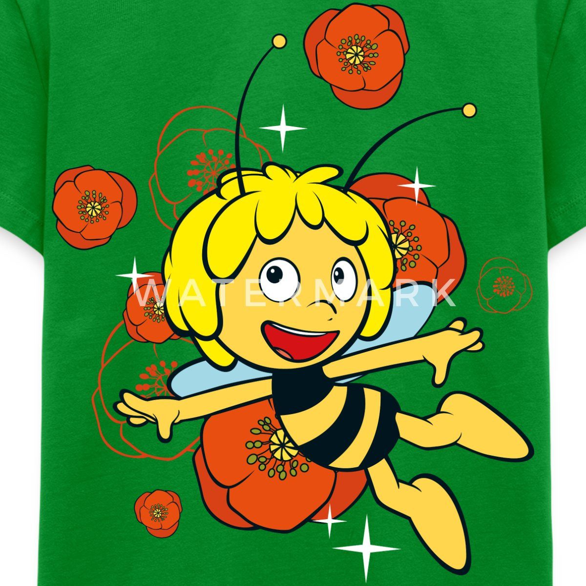 Spreadshirt T-Shirt Biene Maja Mohnblumen Kinder Premium T-Shirt (1-tlg)