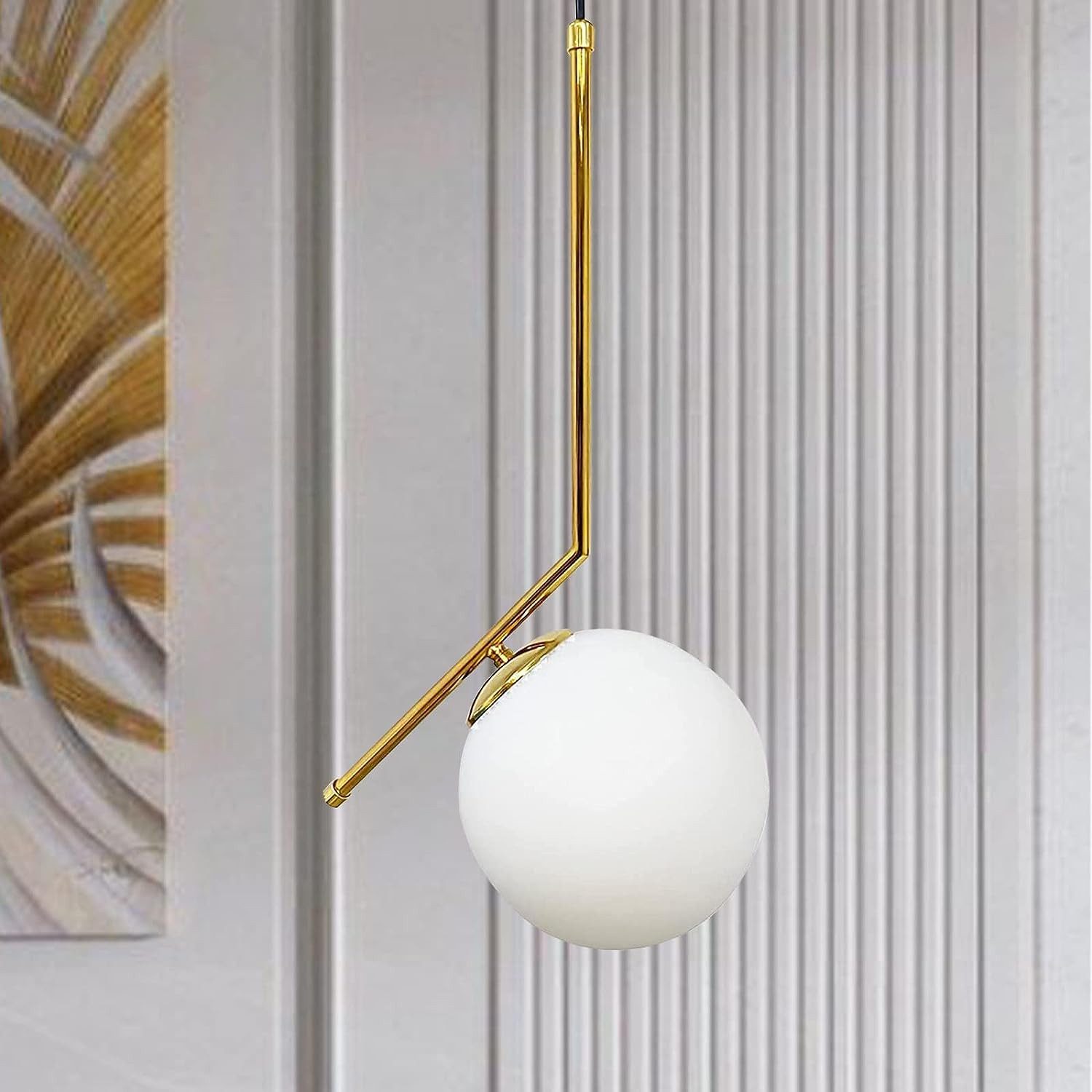 Bamyum Pendelleuchte Bamyum Pendelleuchte I Newrey I Gold Glas Modern Metal günstig online kaufen