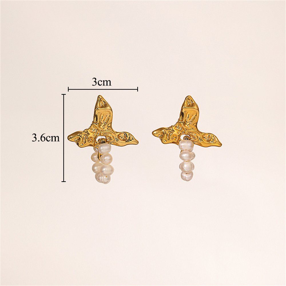 Ohrringe Perlen Premium Set, Ohrringe 3er Vintage Rouemi Ohrring-Set Set Gold