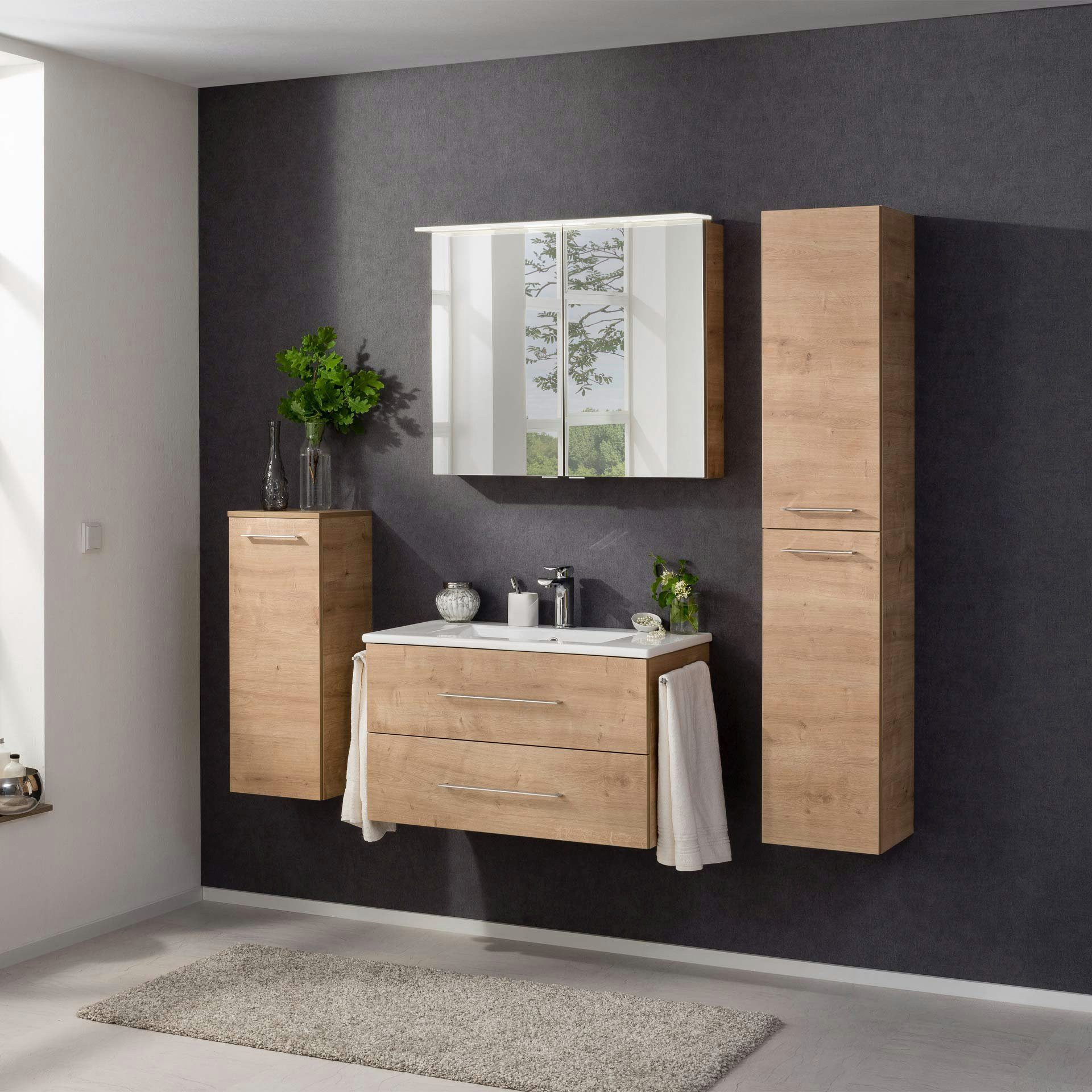 FACKELMANN Badmöbel-Set Badmöbel-Set, Badezimmer-Komplettset, B.PERFEKT Serie, Fackelmann