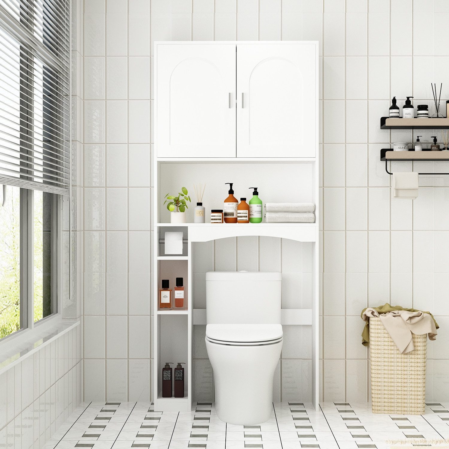 FUFU&GAGA Hochschrank Toilettenregal, 80*25*180cm, MDF günstig online kaufen