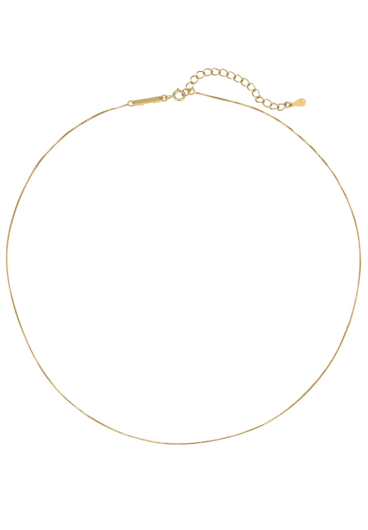 Hey Happiness Silberkette Venezianer, Feine Kastennkette 51 cm, Silberkette Herren 925 ohne Anhänger, 18k vergoldet