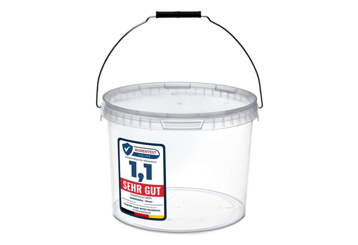 Thumbnail - Garronda Putzeimer Eimer mit Deckel Transparent GD-0072, (10-tlg., Set), für Lebensmittel und Chemikalien