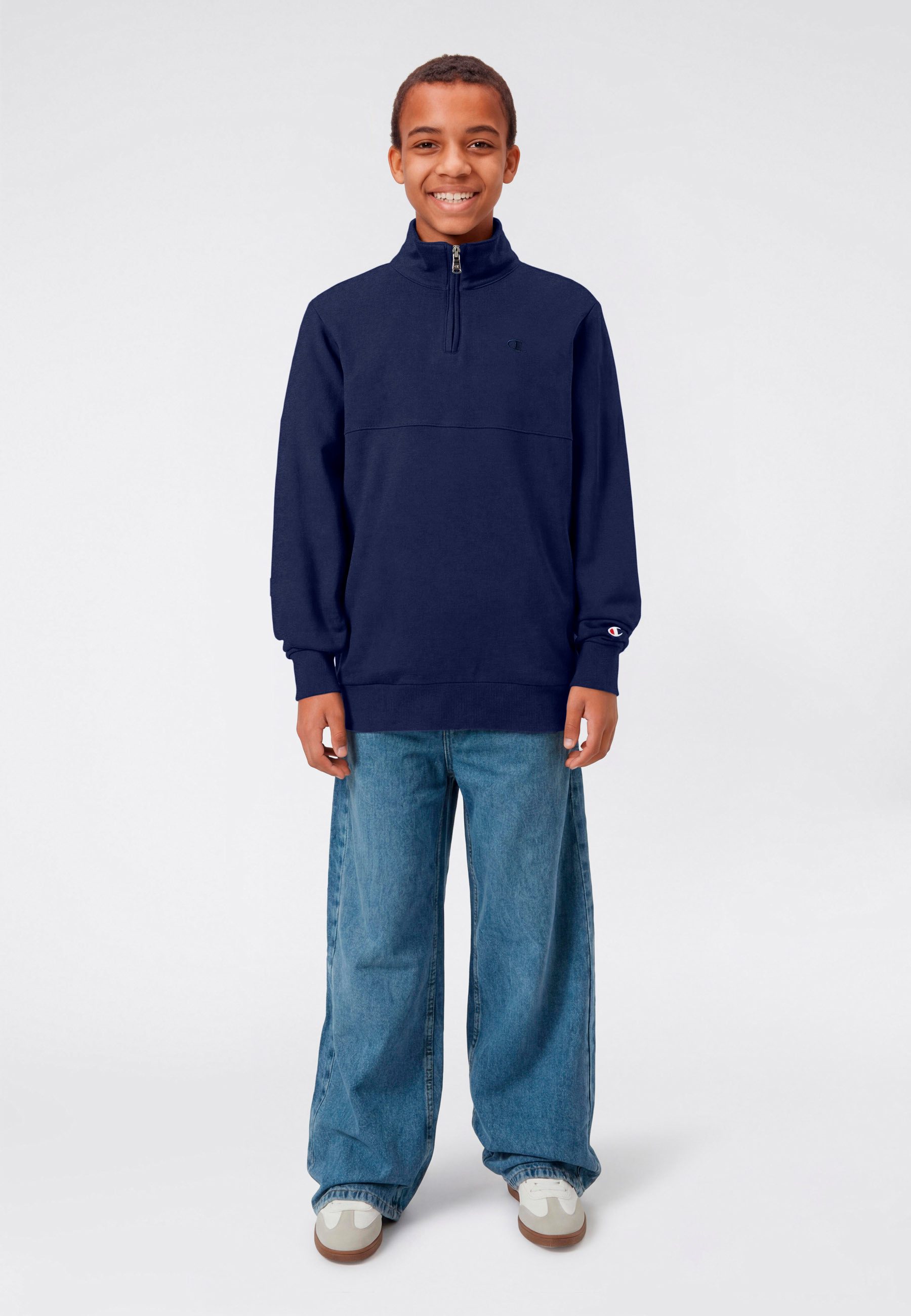 Champion Sweatshirt ICONS Terry Half zip sweatshirt with small C logo mit halbem Reißverschluss, hoch geschlossener Ausschnitt – Bild 3 von 4