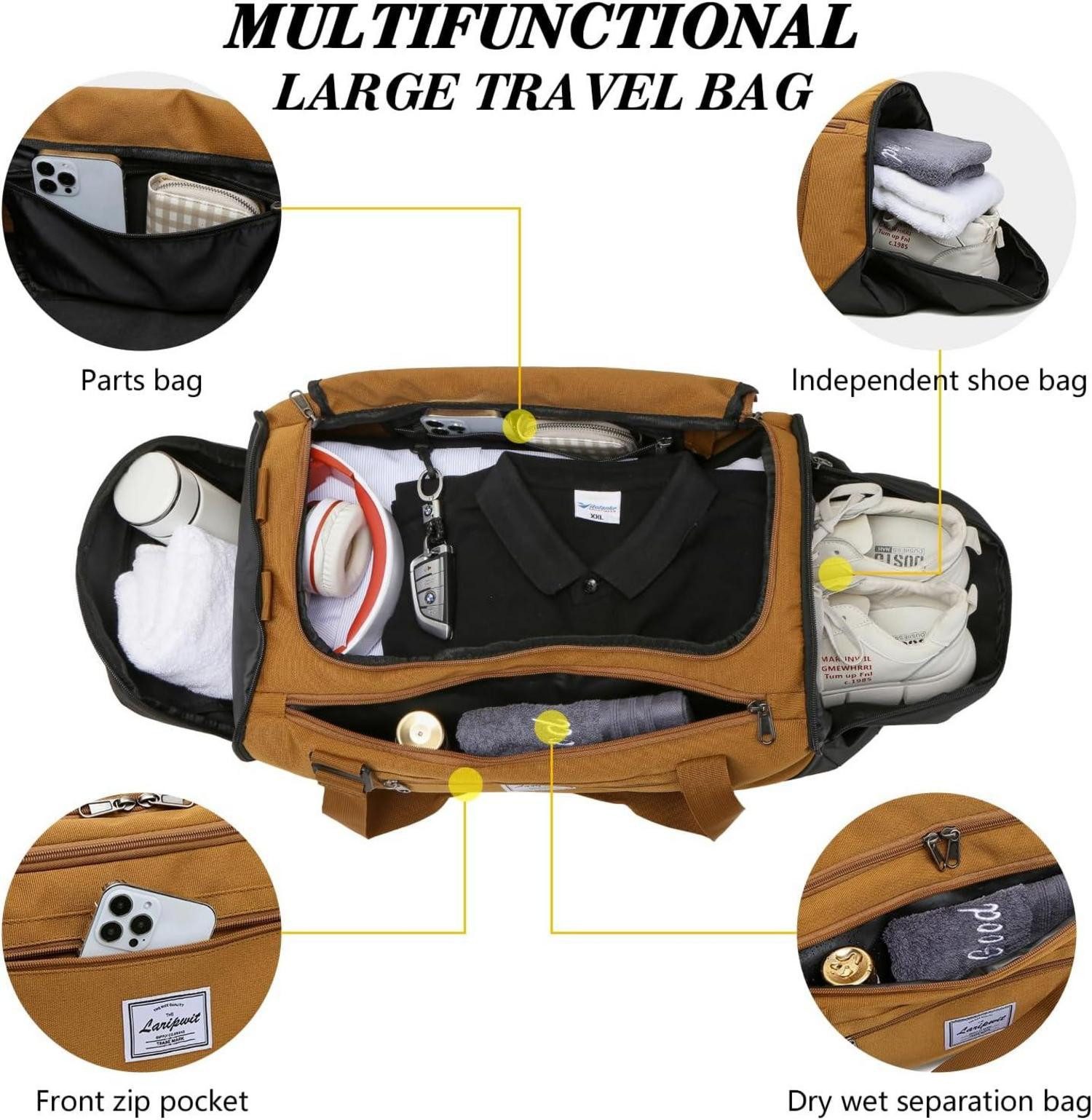 LuxusKollektion Weekender Sporttasche Herren 40L Rucksack Reisetasche Trainingstasche