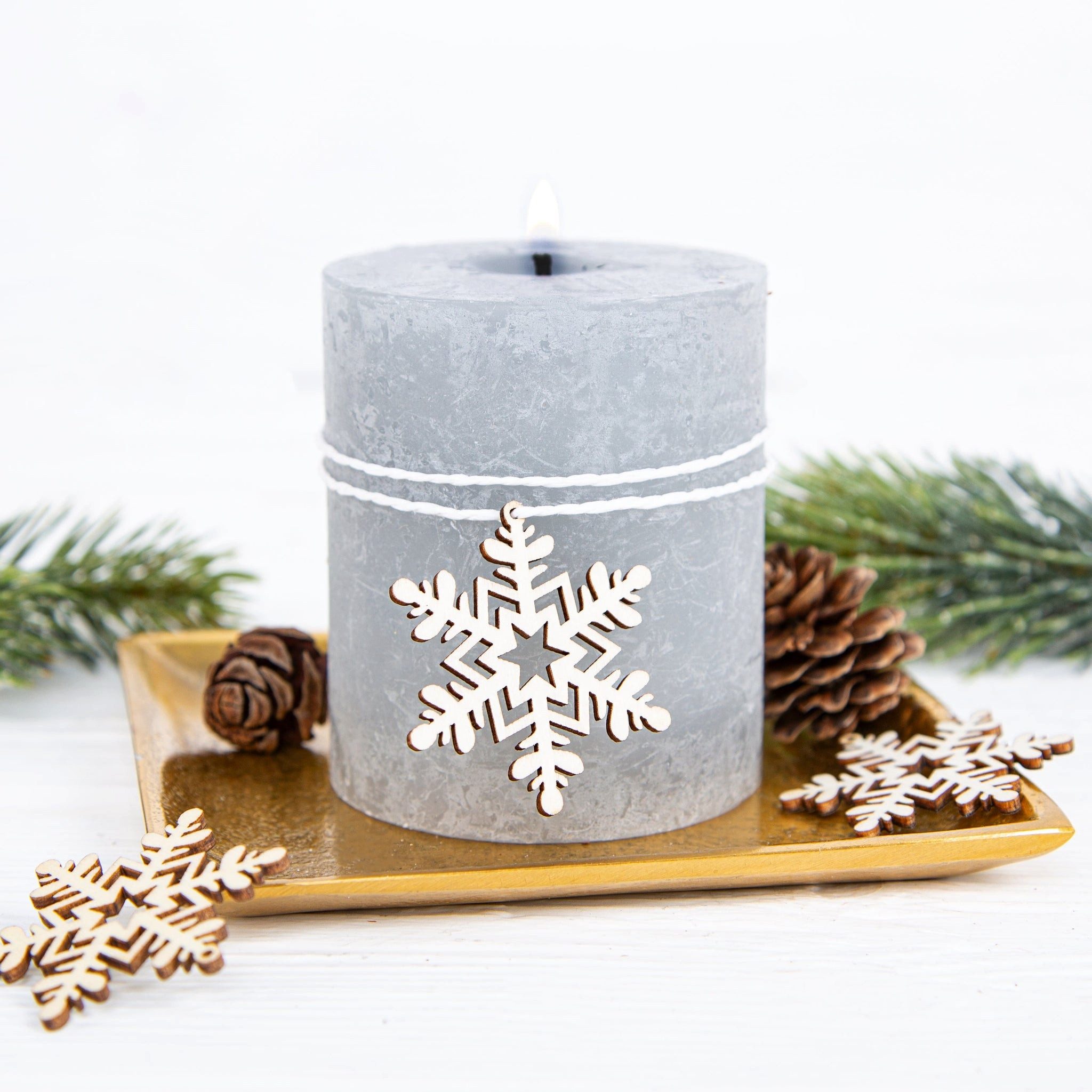 Logbuch-Verlag Dekofigur 8 Holz Schneeflocken weiß Ø 4 cm – Streudeko für W günstig online kaufen