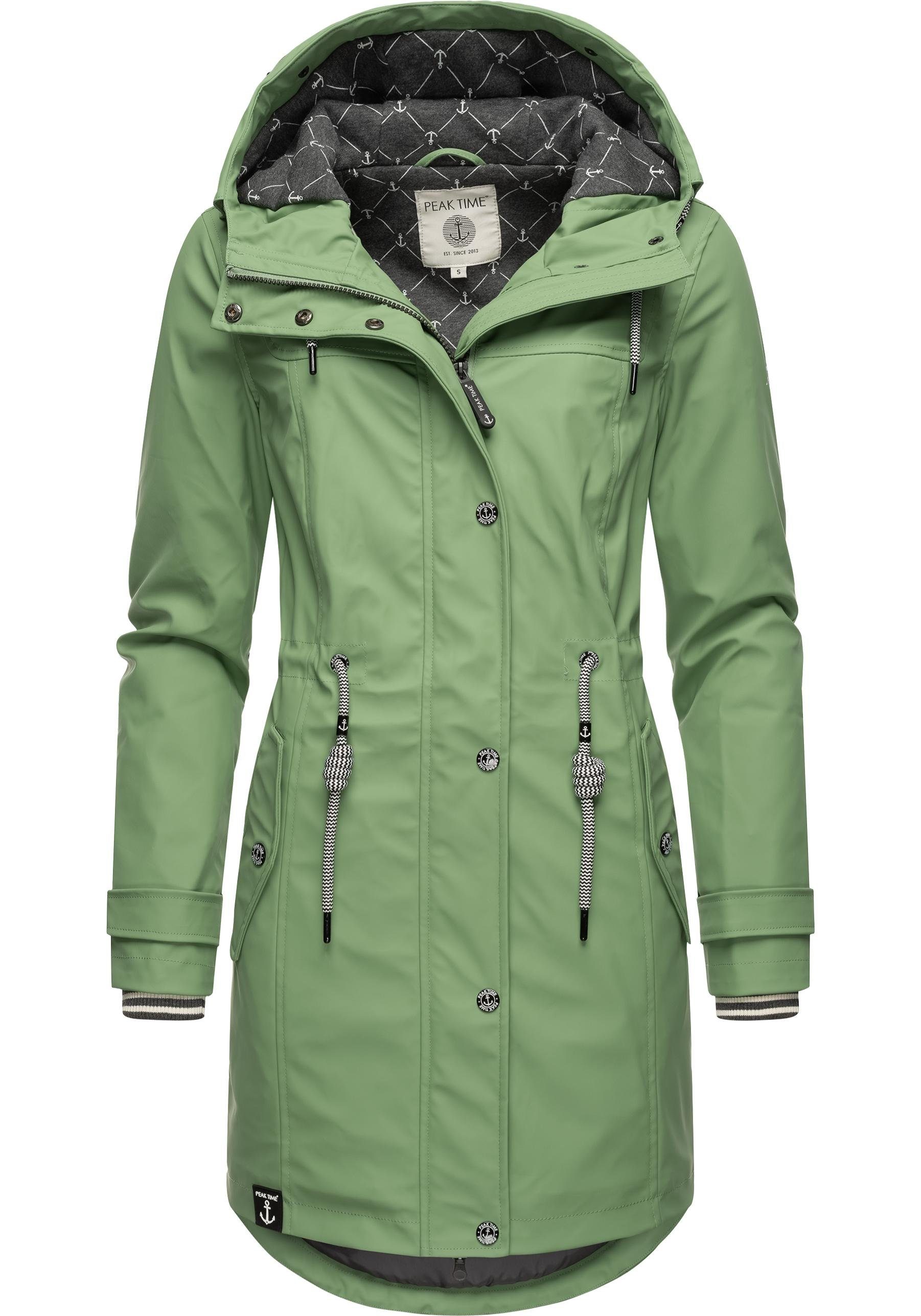 PEAK TIME Regenjacke L60042 stylisch taillierter Regenmantel für Damen