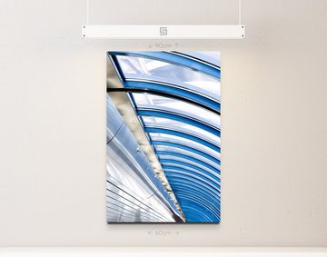 Sinus Art Leinwandbild Fotografie  Blaue Decke in einem Flughafen - Leinwandbild