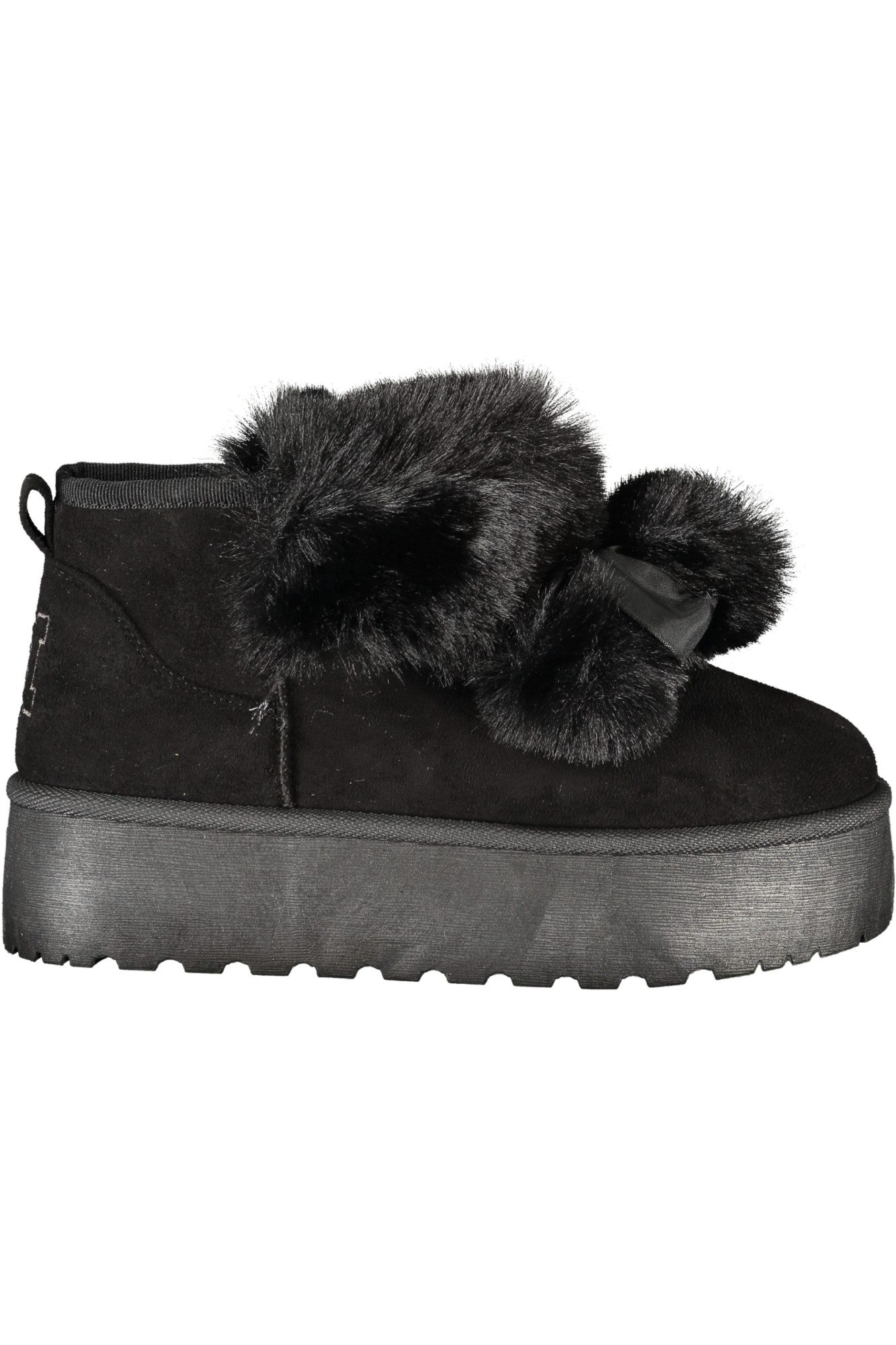 Laura Biagiotti Stiefelette Stilvolle Damenstiefeletten Schwarz: Mit Fell, Pom