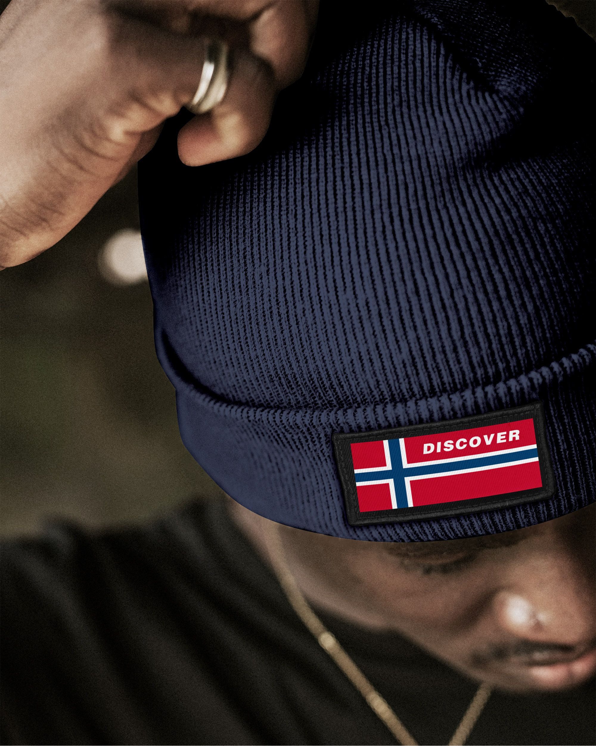 Neverless Strickmütze Herren Beanie Wintermütze mit Patch Norwegen Flagge A günstig online kaufen