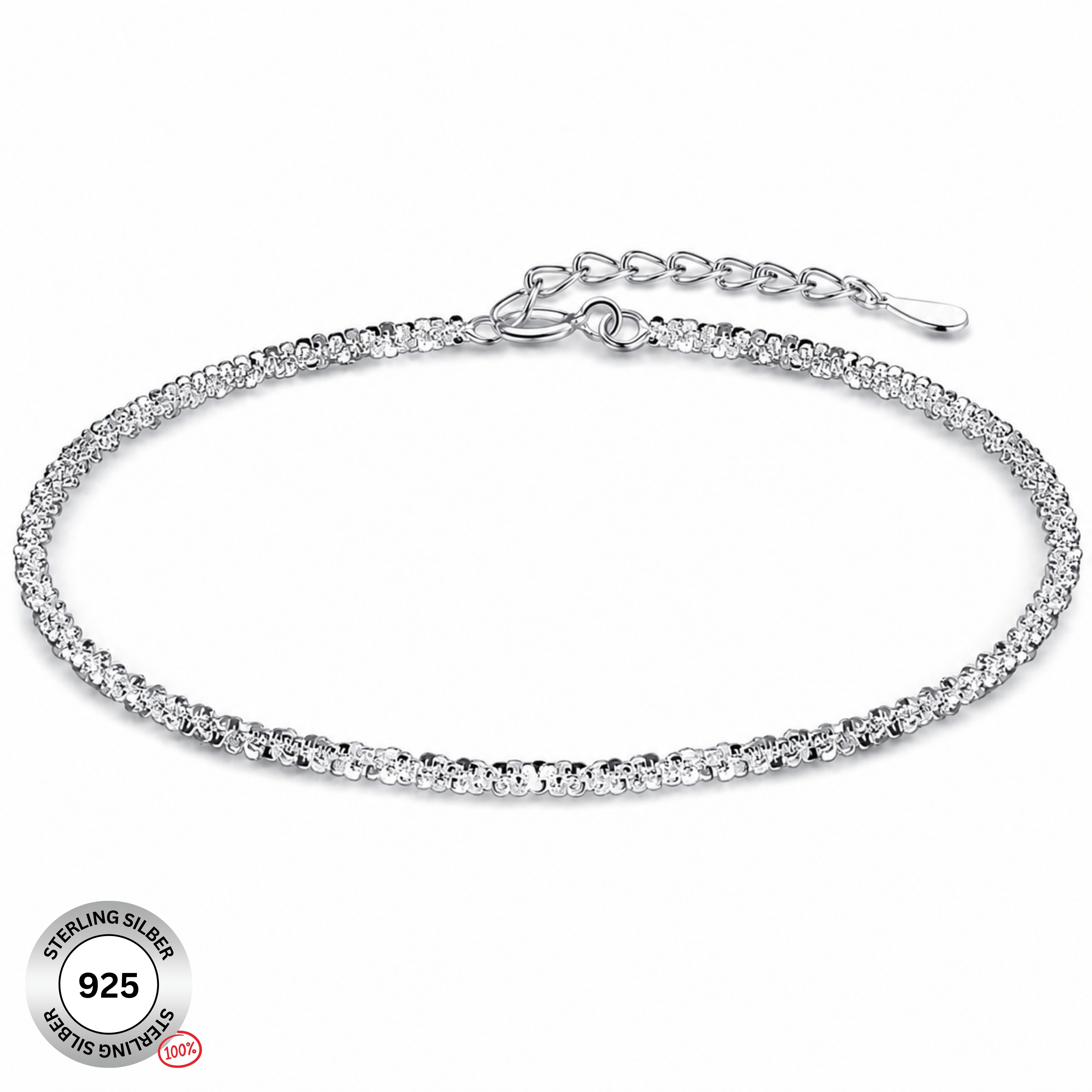 Felino Silberarmband Armband Armkette Damen Frauen Schlicht Filigran Geschenk Schmuckset (1-tlg), 925 Sterling Silber