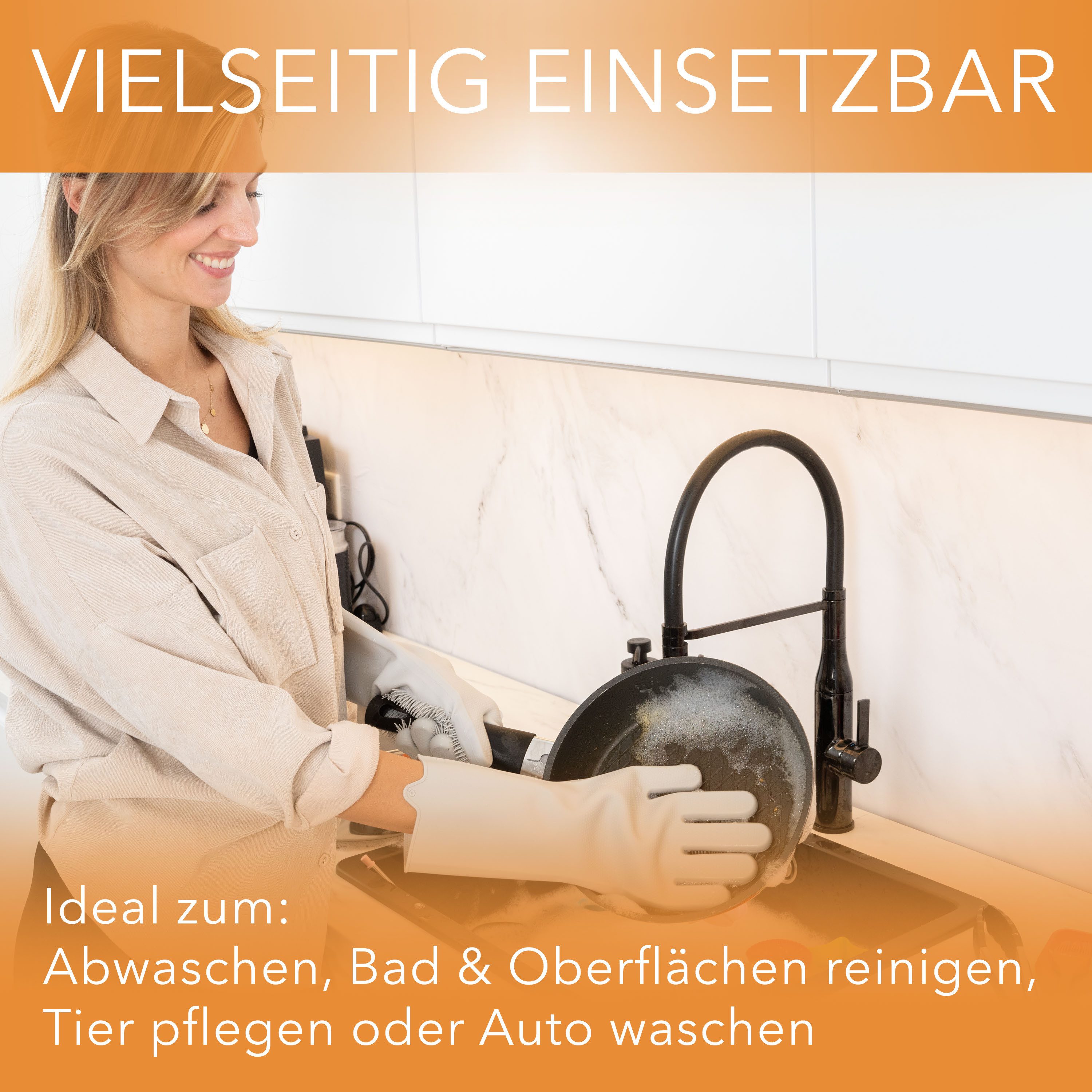 AVANA Reinigungshandschuh Silikon Spülhandschuhe mit Wash Scrubber Handschu günstig online kaufen