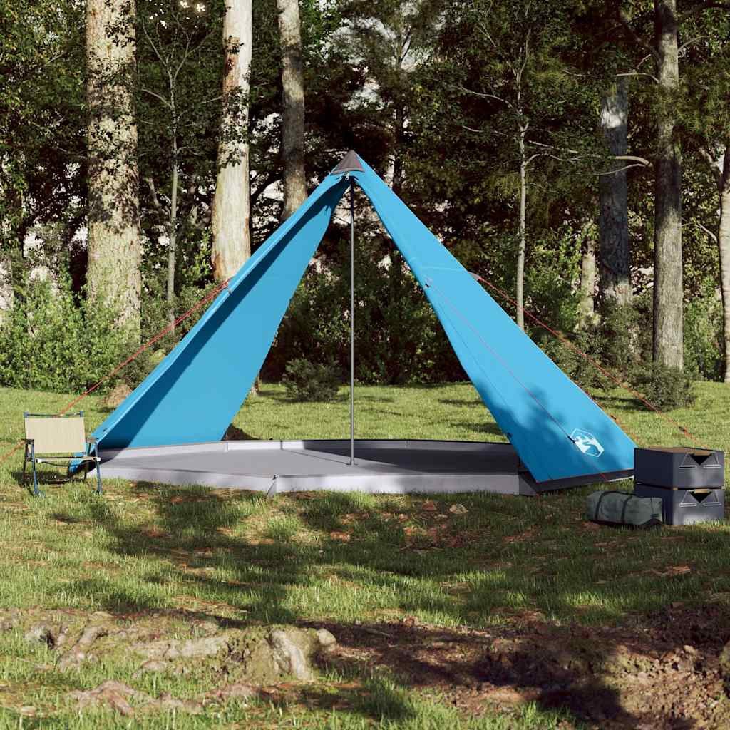 furnicato Faltzelt Familienzelt Tipi 400x400x200 cm Blau, (1 tlg), Campingzelt für 8 Personen mit E-Anschluss und versiegelten Nähten