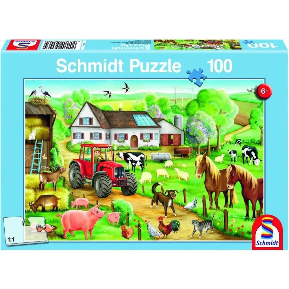 Schmidt Spiele Puzzle Fröhlicher Bauernhof, 100 Teile, 100 Puzzleteile