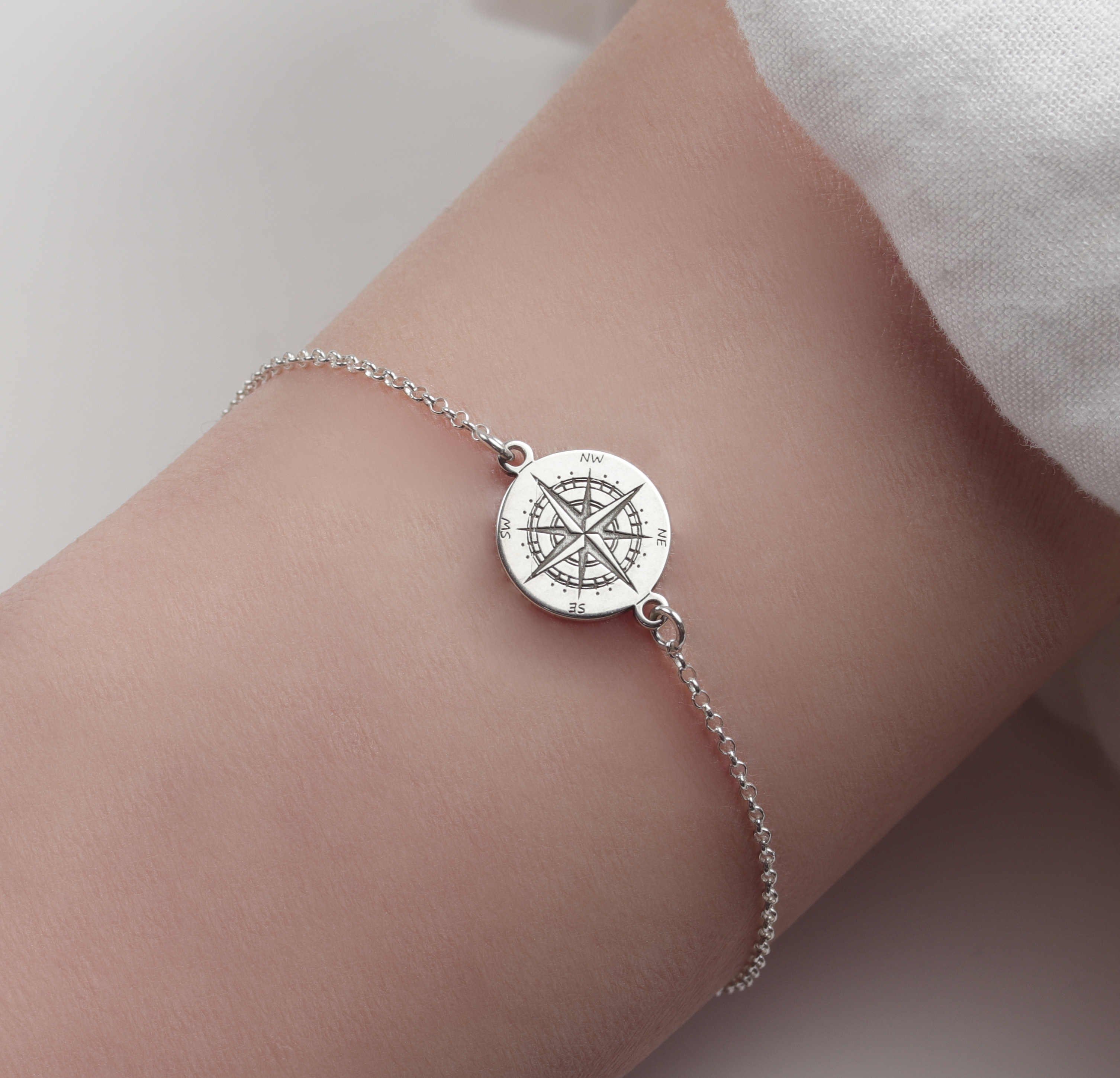 SCHOSCHON Armkette Armband Kompass 925 Silber günstig online kaufen