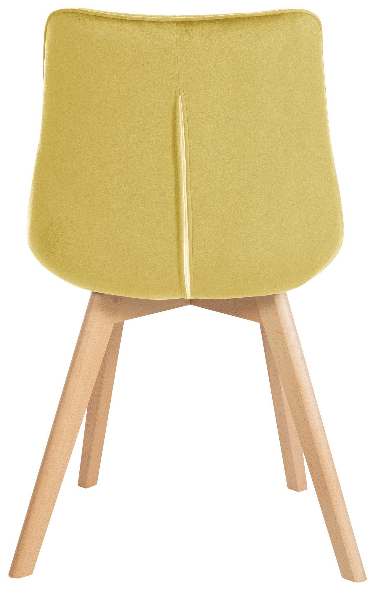 CLP Esszimmerstuhl Brook, Vierfußgestell aus Holz mit Samtbezug