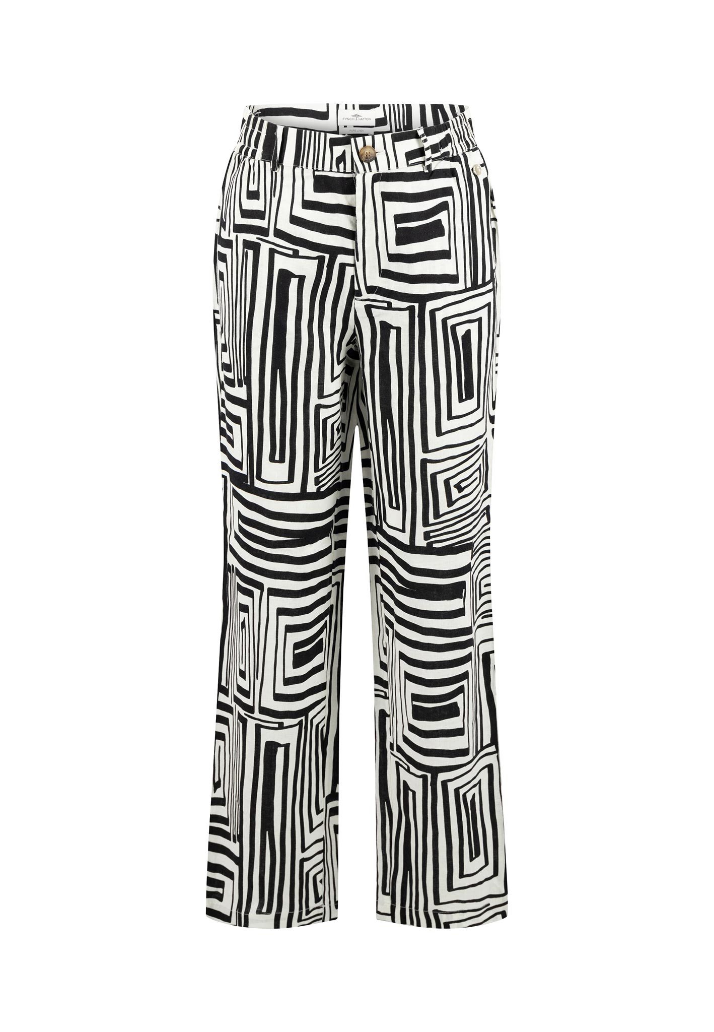 FYNCH-HATTON Leinenhose mit Grafik-Muster günstig online kaufen