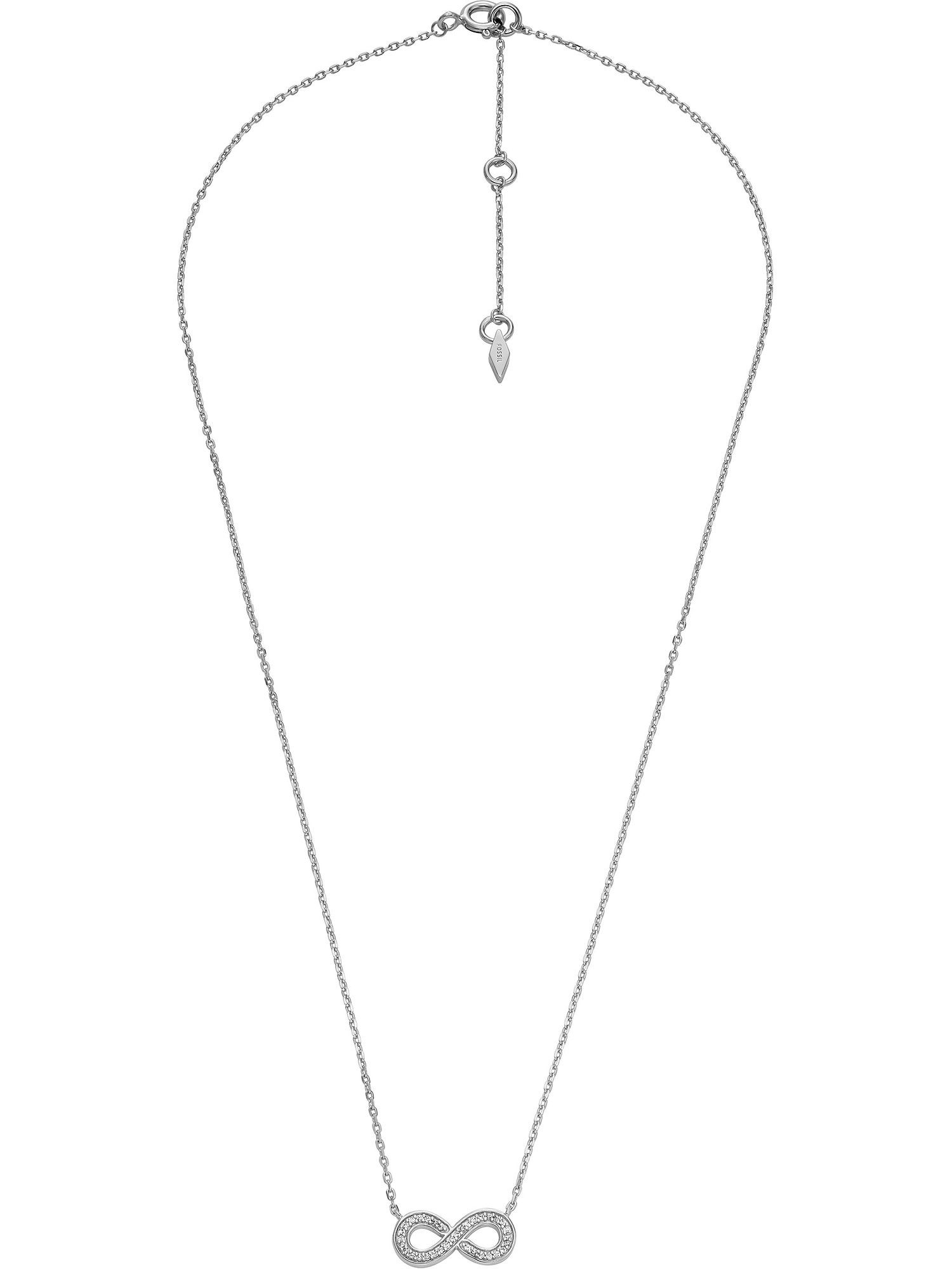 Fossil Collier Fossil Damen-Kette 925er Silber Zirkonia