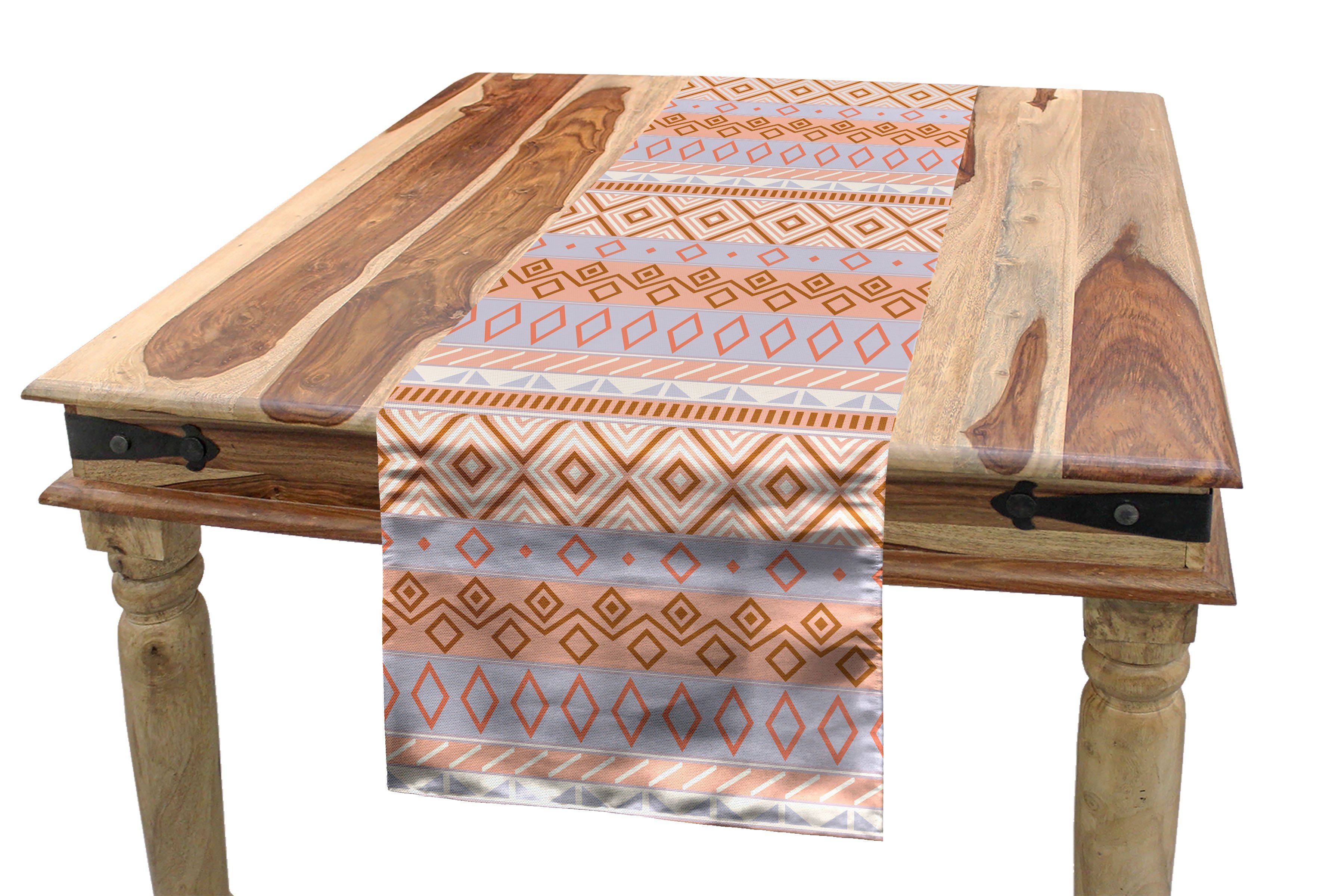Abakuhaus Tischläufer Esszimmer Küche Rechteckiger Dekorativer Tischläufer, Mexikaner Rhombus | Tischläufer