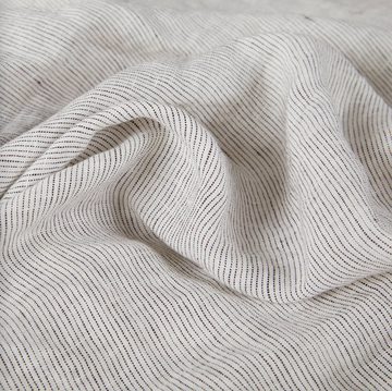 Bettwäsche Leinen Deckenbezug, stonewashed, grau gestreift, By Native, 100% Leinen, weich, hochwertig, atmungsaktiv, hautfreundlich