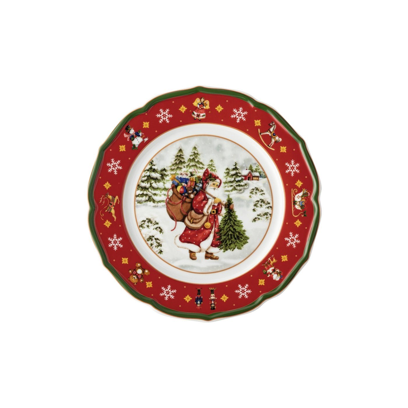 Hutschenreuther Тарелка для завтрака Тарелки flach 22 cm - Happy Wintertime red - 1 Stück, (1 St), Porzellan, spülmaschinenfest und mikrowellengeeignet